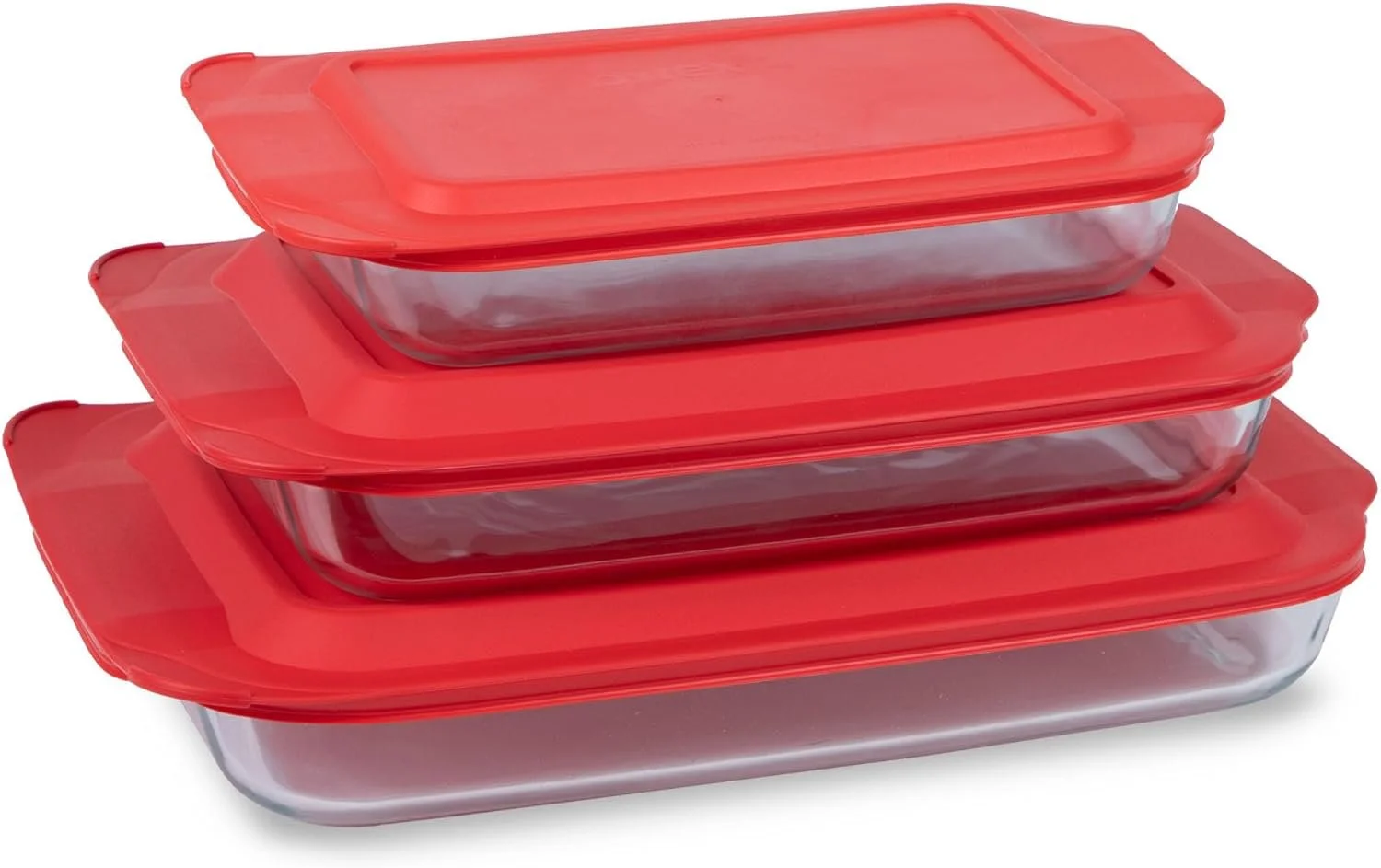 Pyrex Basics 3-Pack Glass Baking Dish Set (2QT, 3QT, 4.8QT) With BPA-Free Lids, Rectangular Glass Bakeware, Dishwasher, Microwave, Freezer & Pre-Heated Oven Safe
$47.52