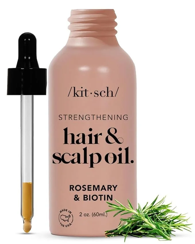 Kitsch Rosemary Oil for Hair Growth and Healthy Scalp, Pre Wash Scalp & Hair Oil Infused with Biotin, Strengthening Treatment, Nourishing & Volumizing in Recycled Aluminum Bottle - 60 mL $18.79
