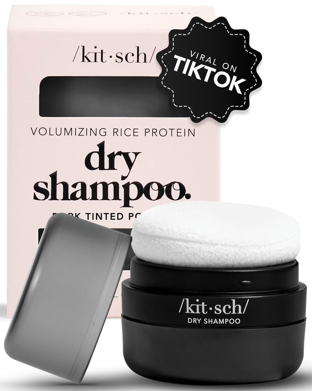 Kitsch Dry Shampoo Powder with Rice Protein for Women & Men - Unscented, Volumizing, No White Cast, Non Toxic, Non Aerosol for Oily & Dark Hair, Organic, Paraben & Benzene Free, Travel Size - 8g $11.99