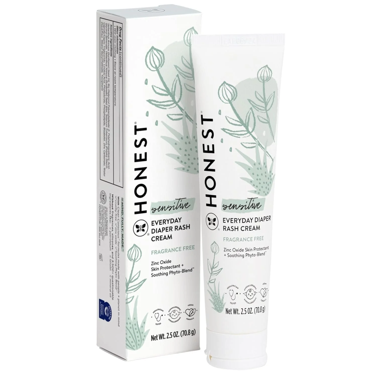 The Honest Company Hypoallergenic Diaper Rash Cream | Moisturizing + Calming Zinc Oxide Ointment | NEA Recognized, Cruelty Free | 2.5 oz $10.42