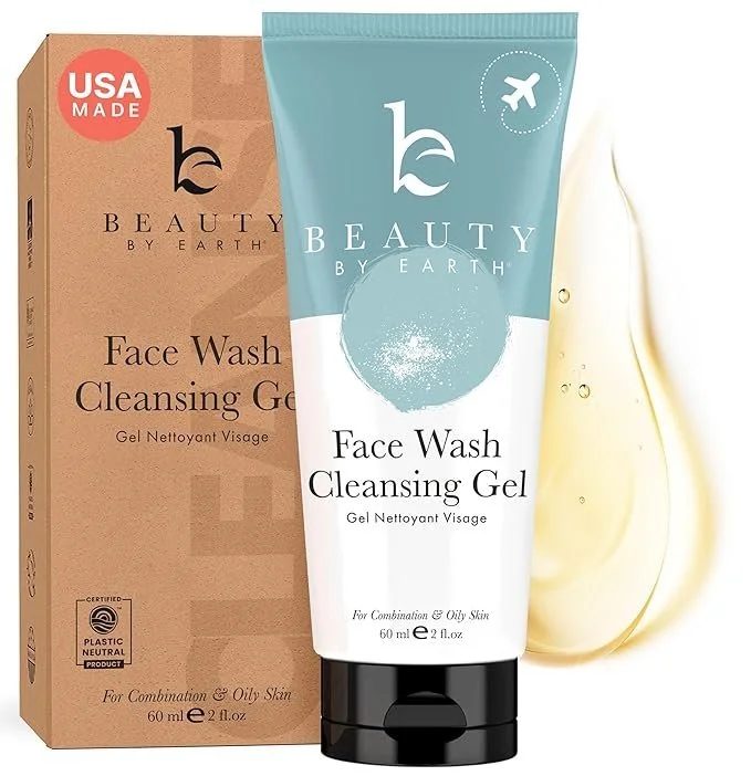 Face Wash - USA Made with Natural & Organic Ingredients, Non Toxic Gentle Face Cleanser for Sensitive Skin with Glycerin & Aloe, Travel Friendly Facial Cleanser for Acne Prone & Oily Skin (2 Fl Oz) $17.99