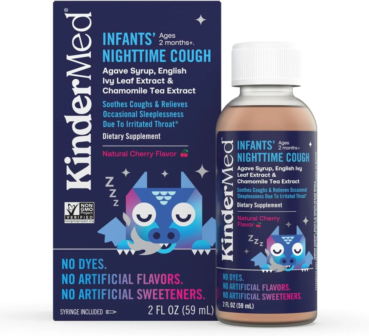Infants' Nighttime Cough, Organic Agave Syrup, English Ivy Leaf Extract, Chamomile Tea Extract, No Dyes, No Artificial Flavors or Sweeteners, Ages 2 Months+, Natural Cherry Flavor (2 Fl Oz) $6.97