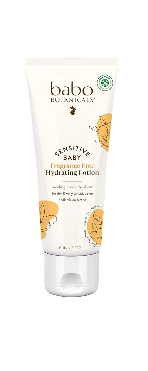BABO Botanicals Sensitive Baby Fragrance-Free Daily Hydrating Baby Lotion - Shea Butter & Jojoba Oil - for Body & face - for Babies, Kids & Adults with Sensitive Skin - EWG Verified - Vegan $16.50