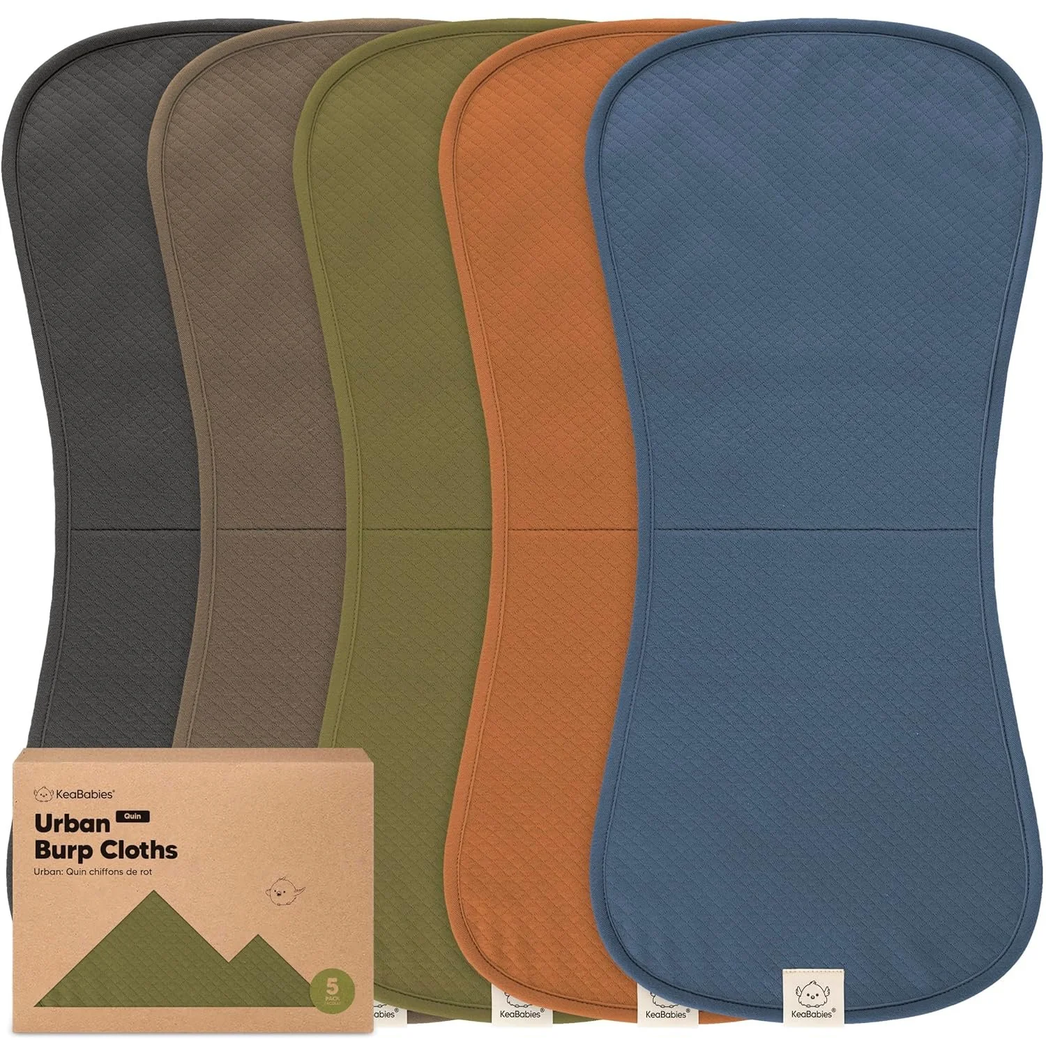 KeaBabies 5-Pack Organic Burp Cloths Baby Girl, Boy - Extra Large, Absorbent Baby Burp Cloths, Soft Burping Cloths for Babies, Newborn Burp Clothes, Cotton Burp Rags, Neutral Thick Burp Cloth (Basic) $18.96