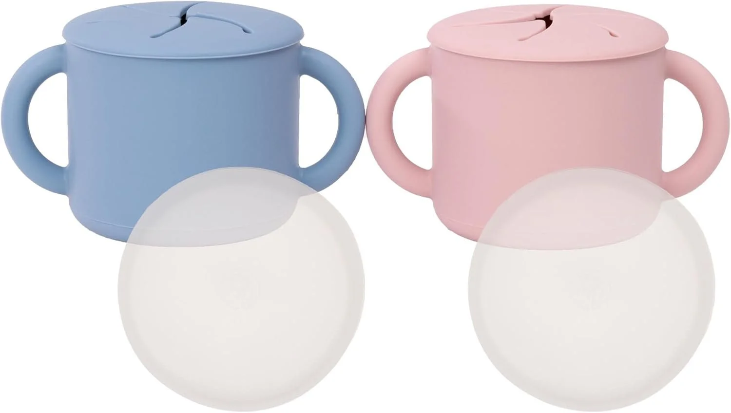 WeeSprout Snack Containers, Food Grade Silicone Cups, Spill-Proof Tops For Toddlers and Babies, Premium Hard Plastic Travel Lids, Dishwasher Safe, Set of 2 Snack Catchers $15.98