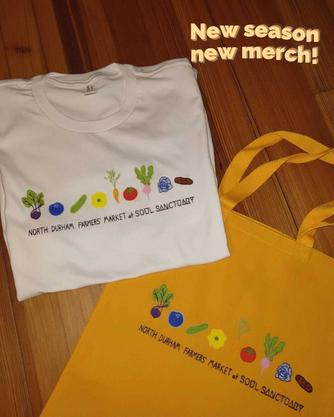 Illustrated the North Durham Farmer’s Market logo for merchandise