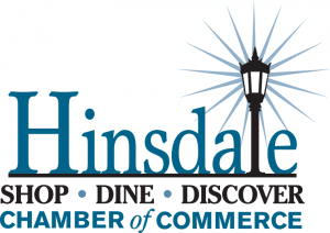 Hinsdale Chamber of Commerce logo with a stylized light bulb and sun rays