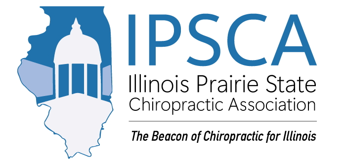 Logo of IPSCA with a map of Illinois and a cupola or dome building element.