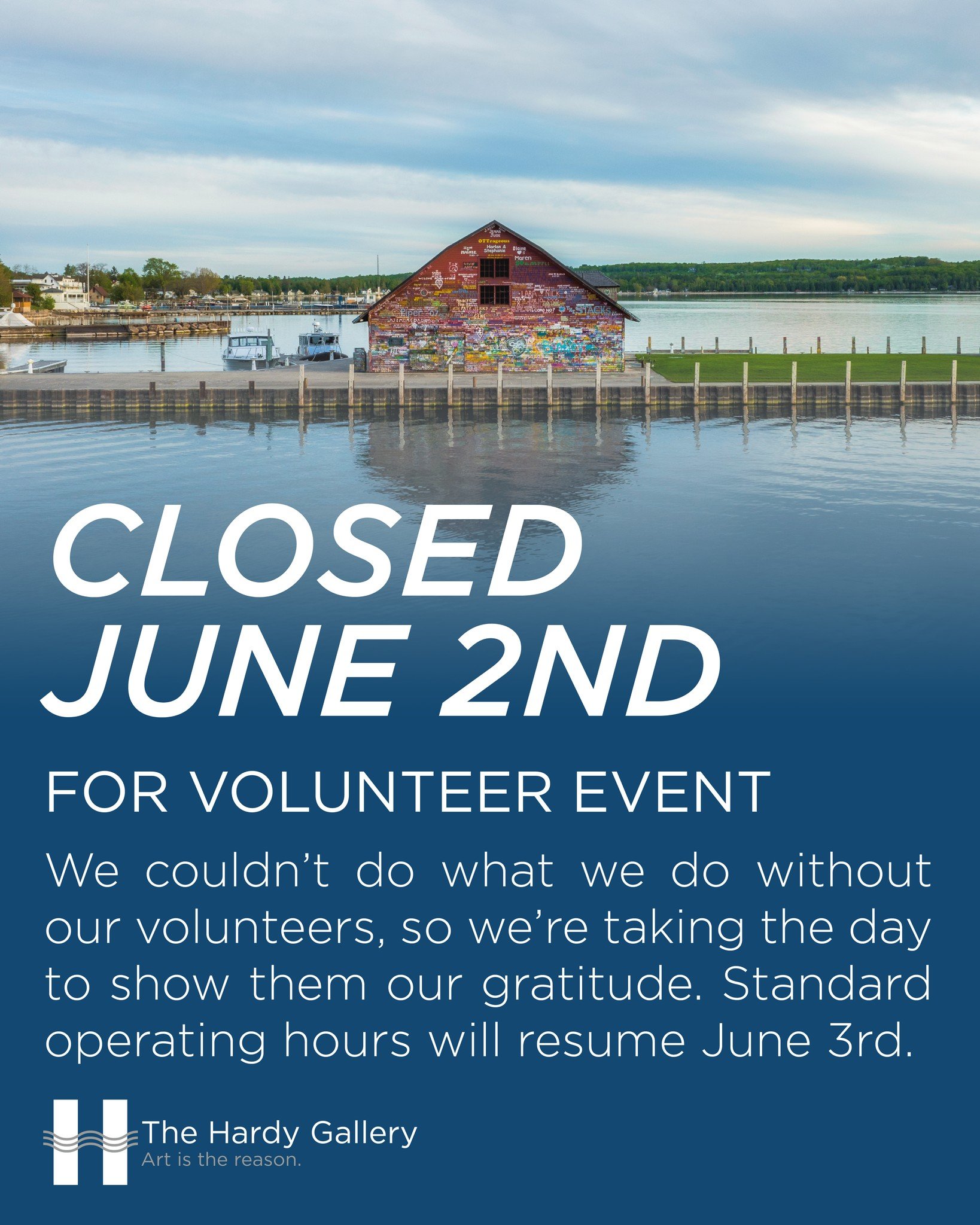 Our volunteers are vital to our operation, and our docents are the face of our organization. We've decided to close June 2nd to celebrate our volunteers, and standard operating hours will resume June 3rd. 
Want to volunteer with the Hardy? Visit our 