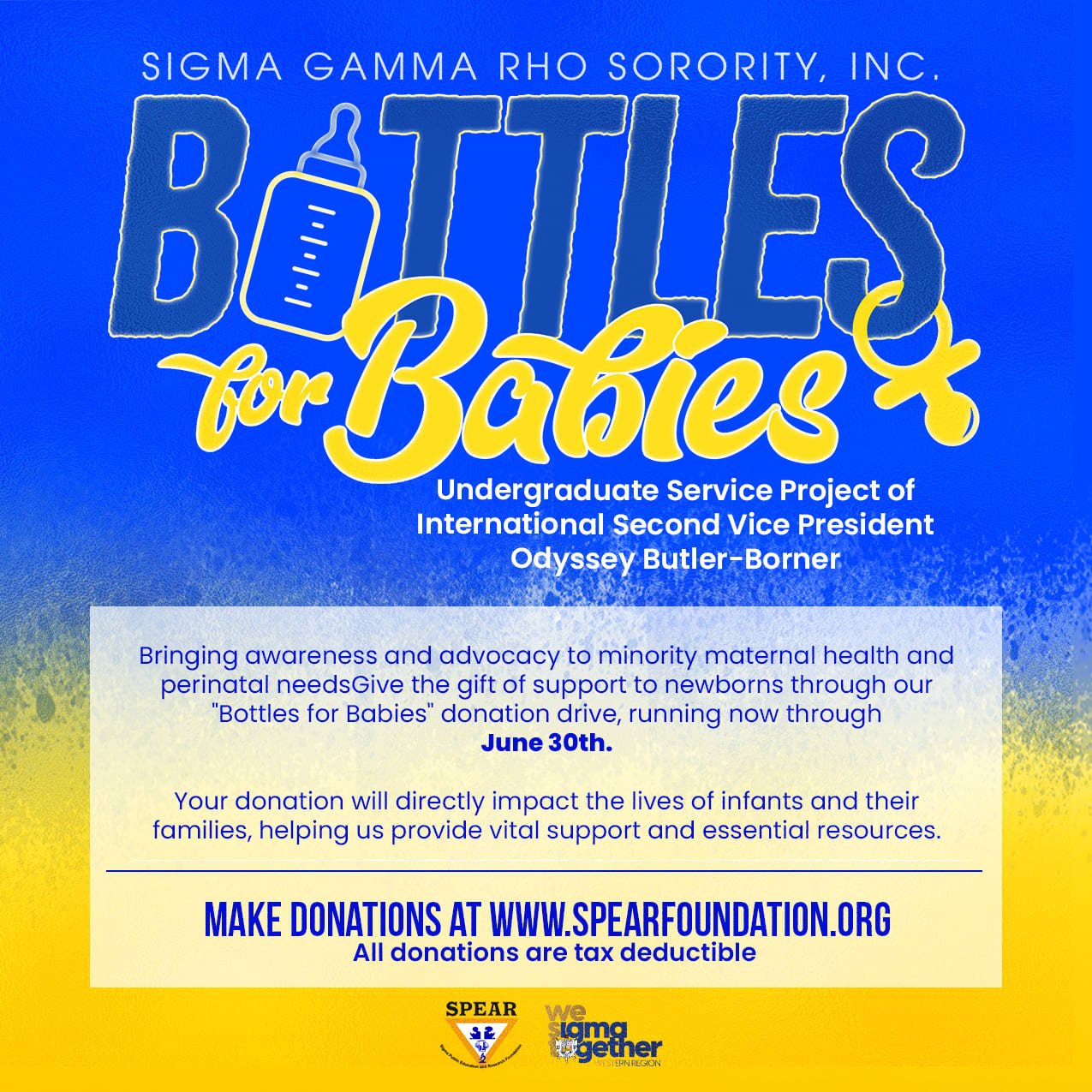 📣 Support Bottles for Babies! 🍼

We're launching Bottles for Babies, a service initiative providing essential infant care items&mdash;like baby bottles, formula, diapers, wipes, and more&mdash;to families in underserved communities across the Weste