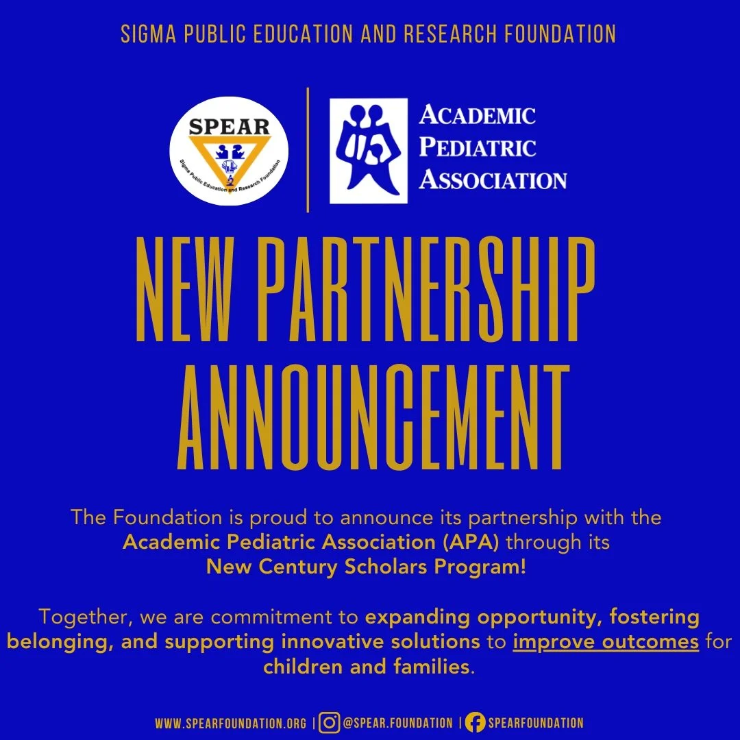 ✨New Partnership Announcement: SPEAR Foundation + Academic Pediatric Association✨

We&rsquo;re proud to announce a new partnership between the SPEAR Foundation and the Academic Pediatric Association (APA) through its New Century Scholars Program&mdas