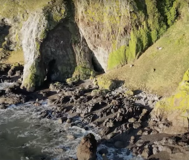 The rocky coastline where Fiona was found and eventually rescued from.
