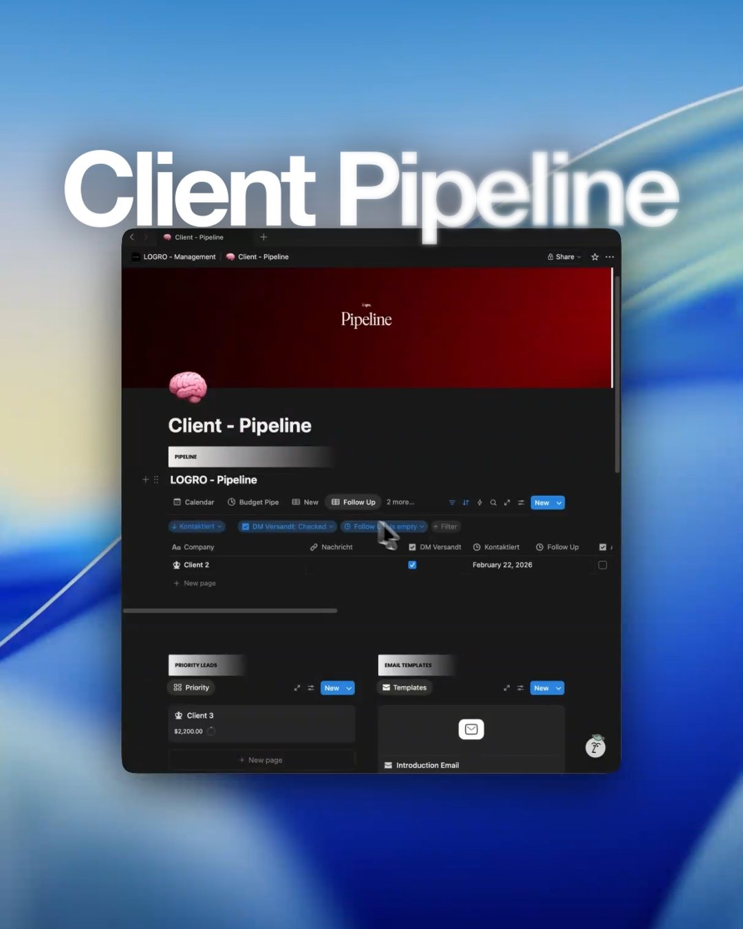 LOGRO - Client Pipeline (Notion Client Management System)