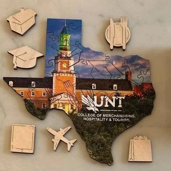 Custom Wood Puzzle of the University of North Texas