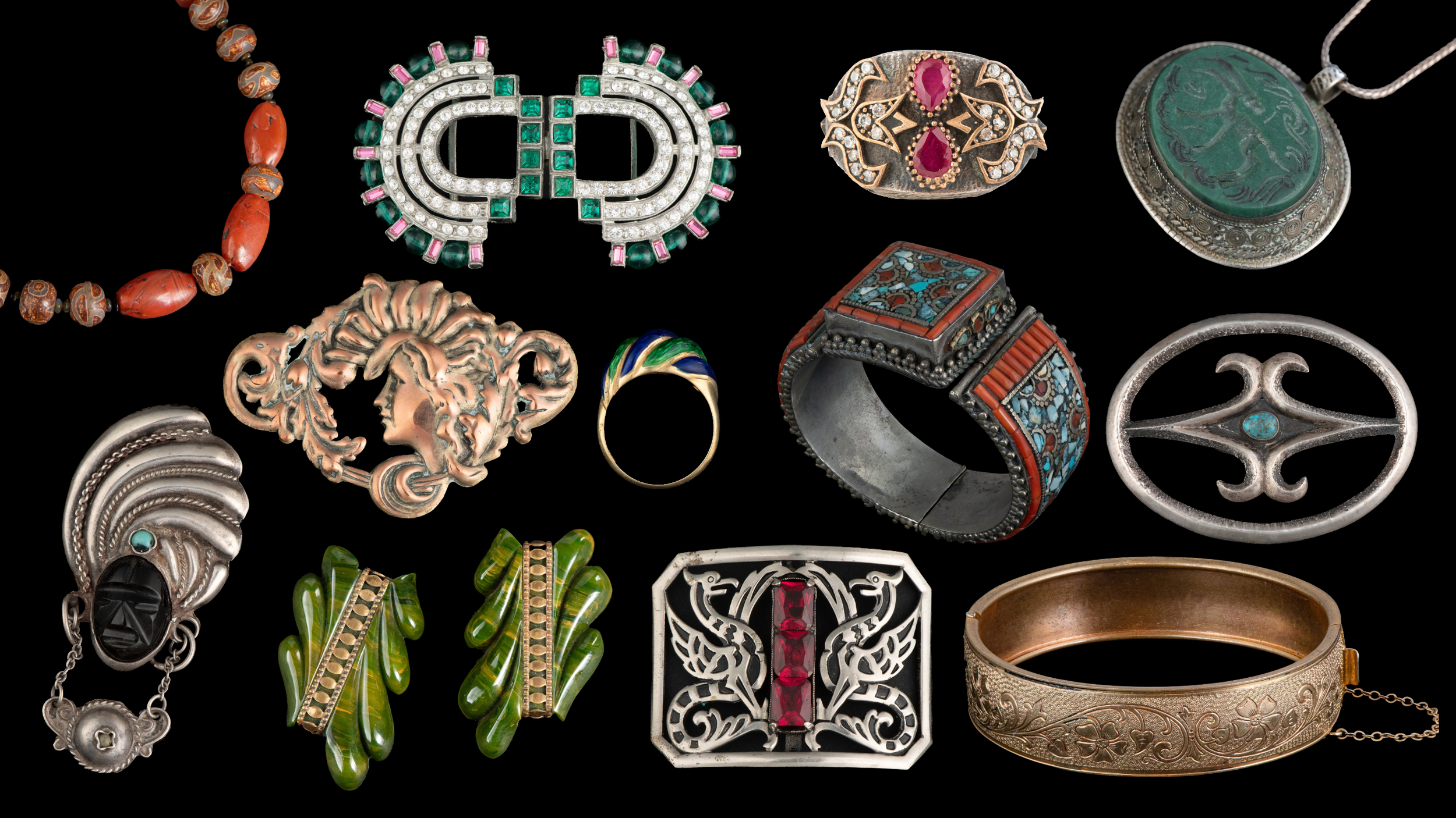 Estate Antique & Vintage Jewelry Beads Buttons Auction
