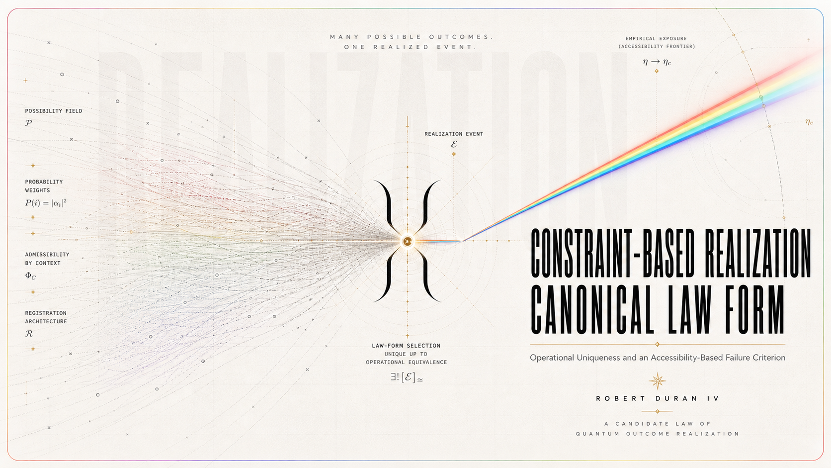 Anchor Paper | Constraint-Based Realization | Canonical Law Form and Failure Criterion