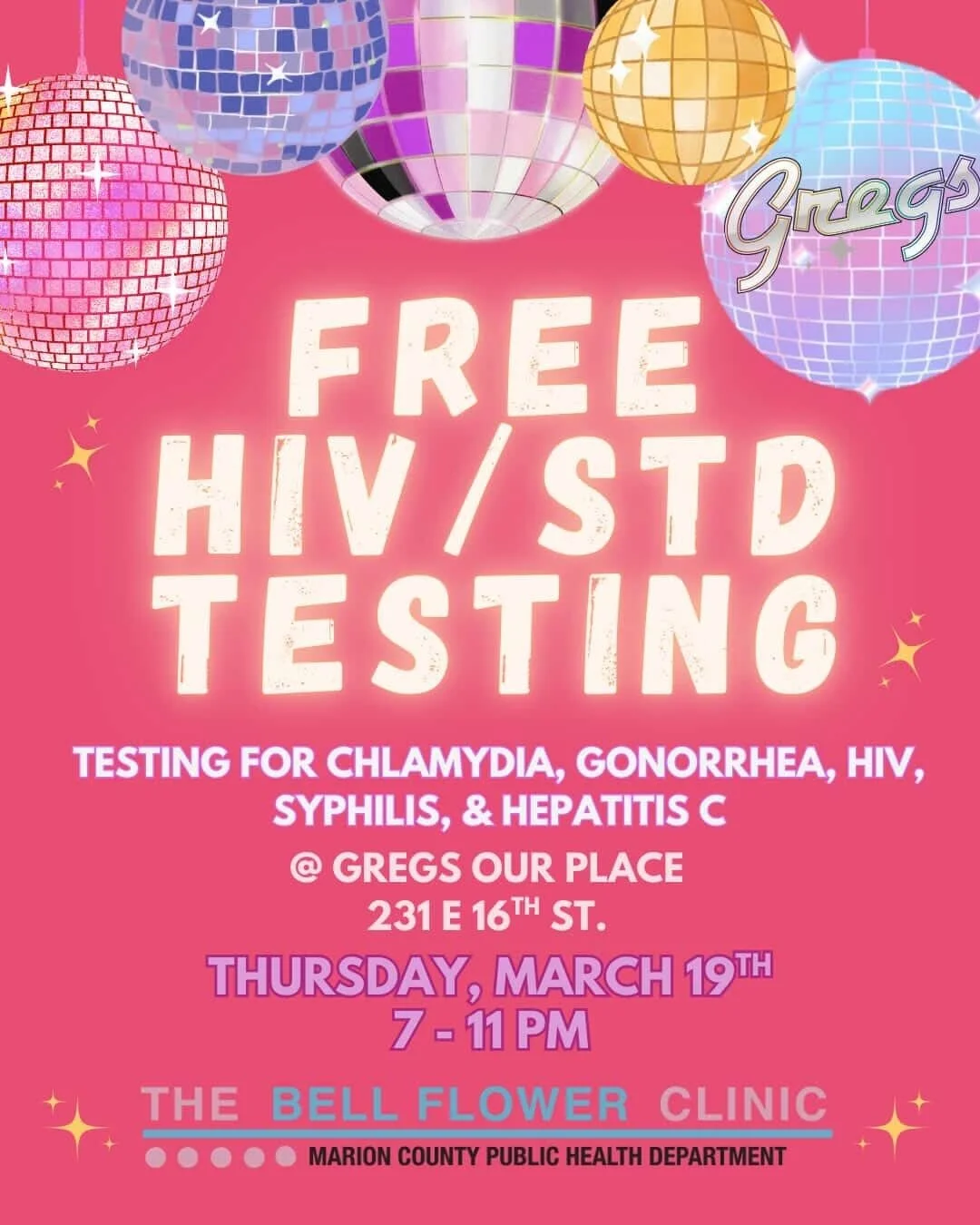 THIS WEEK!

Join us Thursday, from 7pm to 11pm, for free HIV &amp; STI testing, brought to you by the Bellflower clinic.