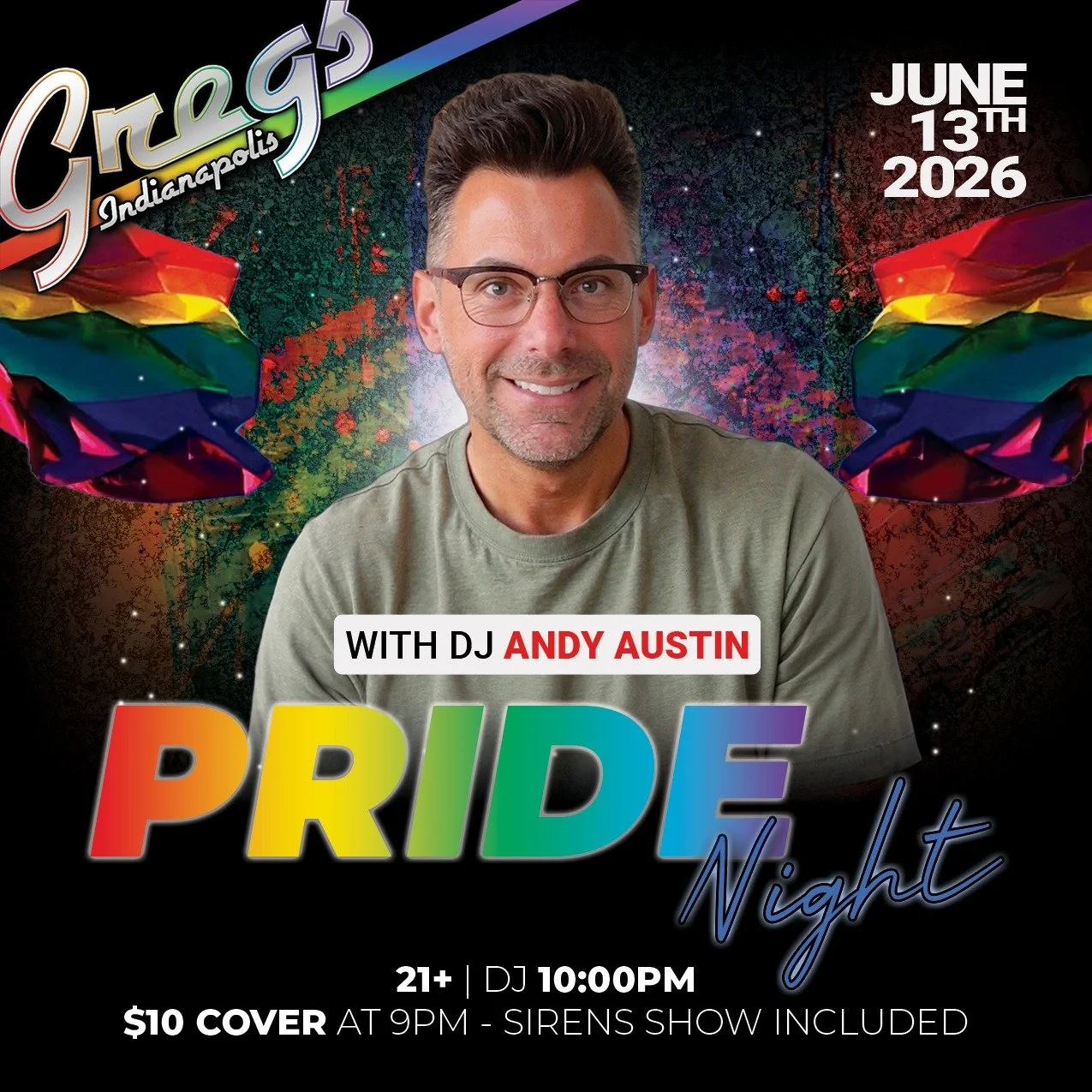 SATURDAY NIGHT!

DJ Andy Austin provides your Pride Night soundtrack, all night long!