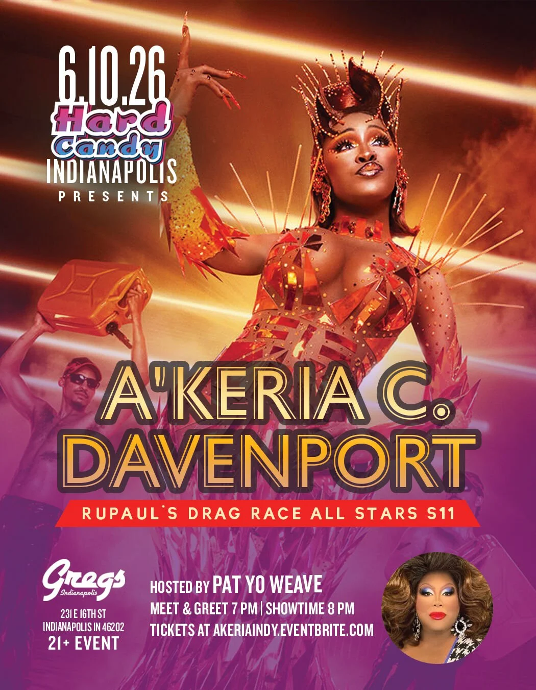 TONIGHT!

A'keria C. Davenport, joins Pat Yo Weave and a stellar local cast, on the Gregs stage, tonight!

There's still time to grab a spot, but sales will end a couple hours before the meet &amp; greet.

See you there!