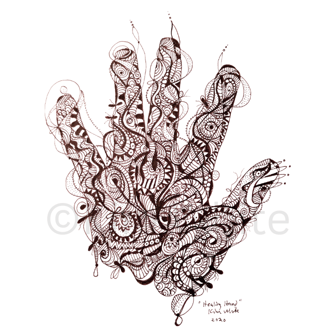Healing Hand. Ink. 7" x 9". 2020
