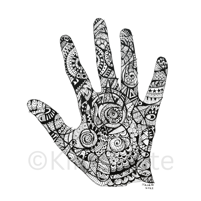 Hand-Eye Coordination. Ink. 7" x 9". 2024