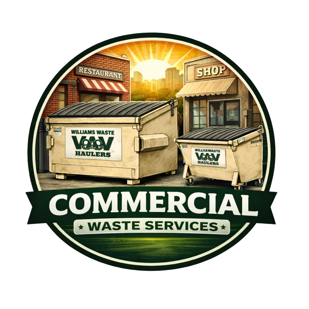 Commercial dumpster service in Hughesville, PA with front load and rear load containers by Williams Waste Haulers
