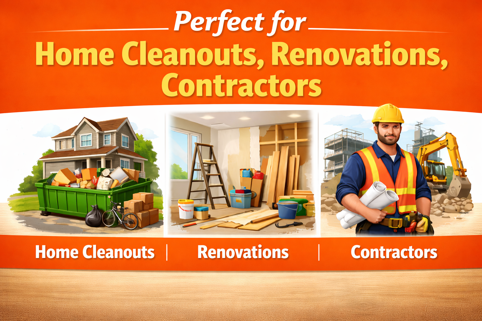 Roll-off dumpster rentals for home cleanouts, renovations, and contractors by Williams Waste Haulers