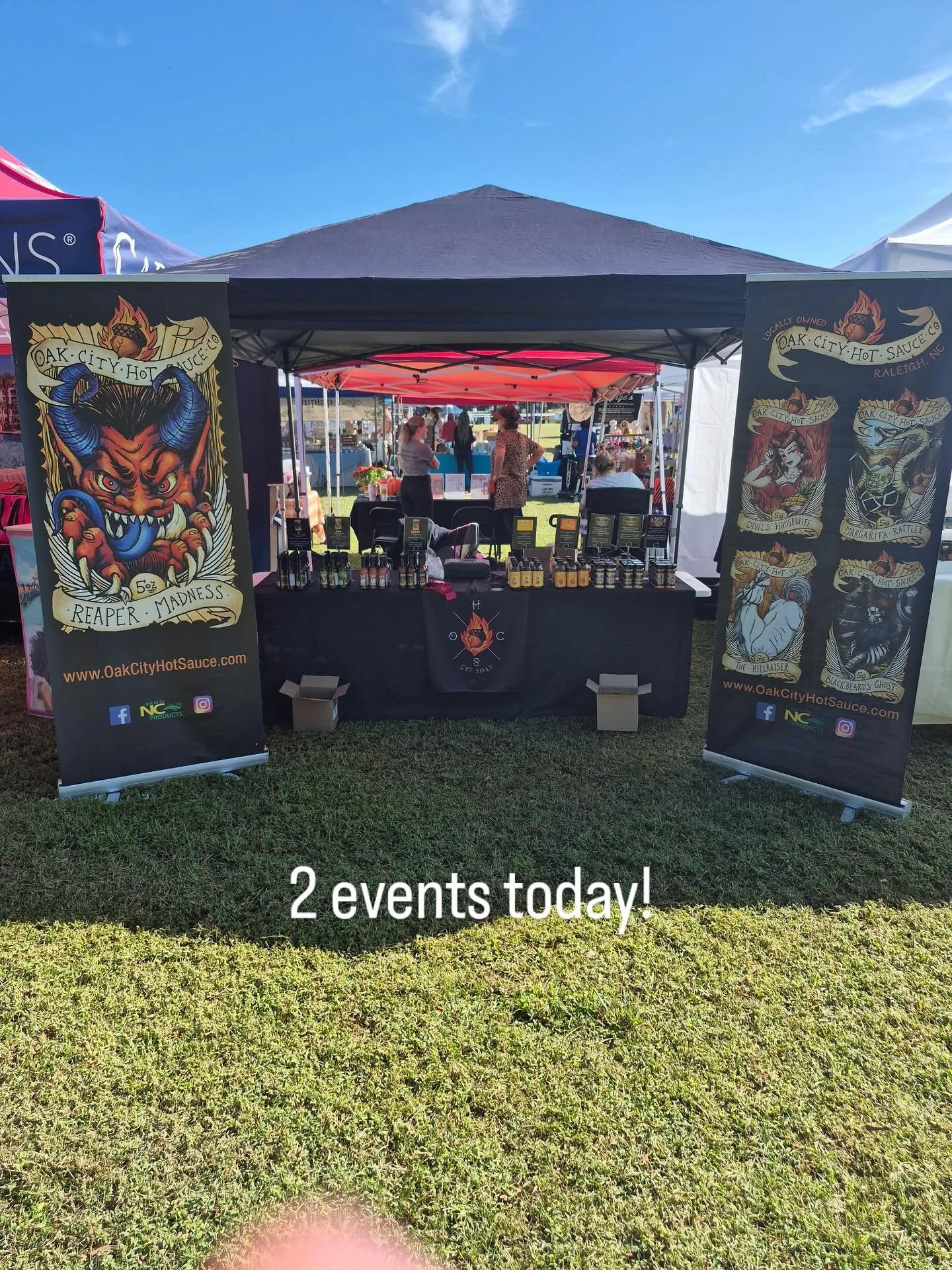 Hey y&rsquo;all! Catch us today at either the @ncartmuseum popup till 4 or at @shoplocalraleigh for Falling for local at @dixpark !!! We&rsquo;ve got new recipes on Margarita rattler and our BBQ rub, come and try em!