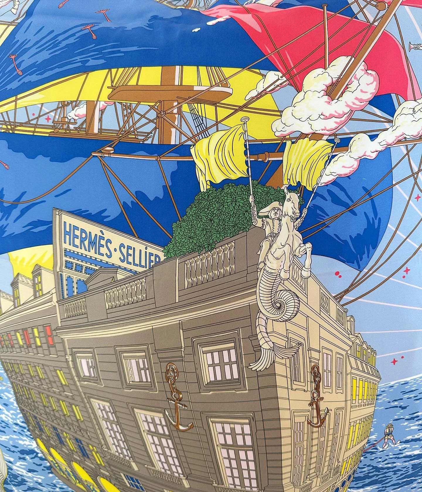 The longer you look at this Herm&egrave;s scarf pillow, the bigger the story unfolds. Every detail tells a tale! ✨🪩🐬🛥️⚓️🎸🦄 

Dm for more details!! Over 10 new pillows will be posted to the website soon!  DM us 🪩 if you want a first look before 