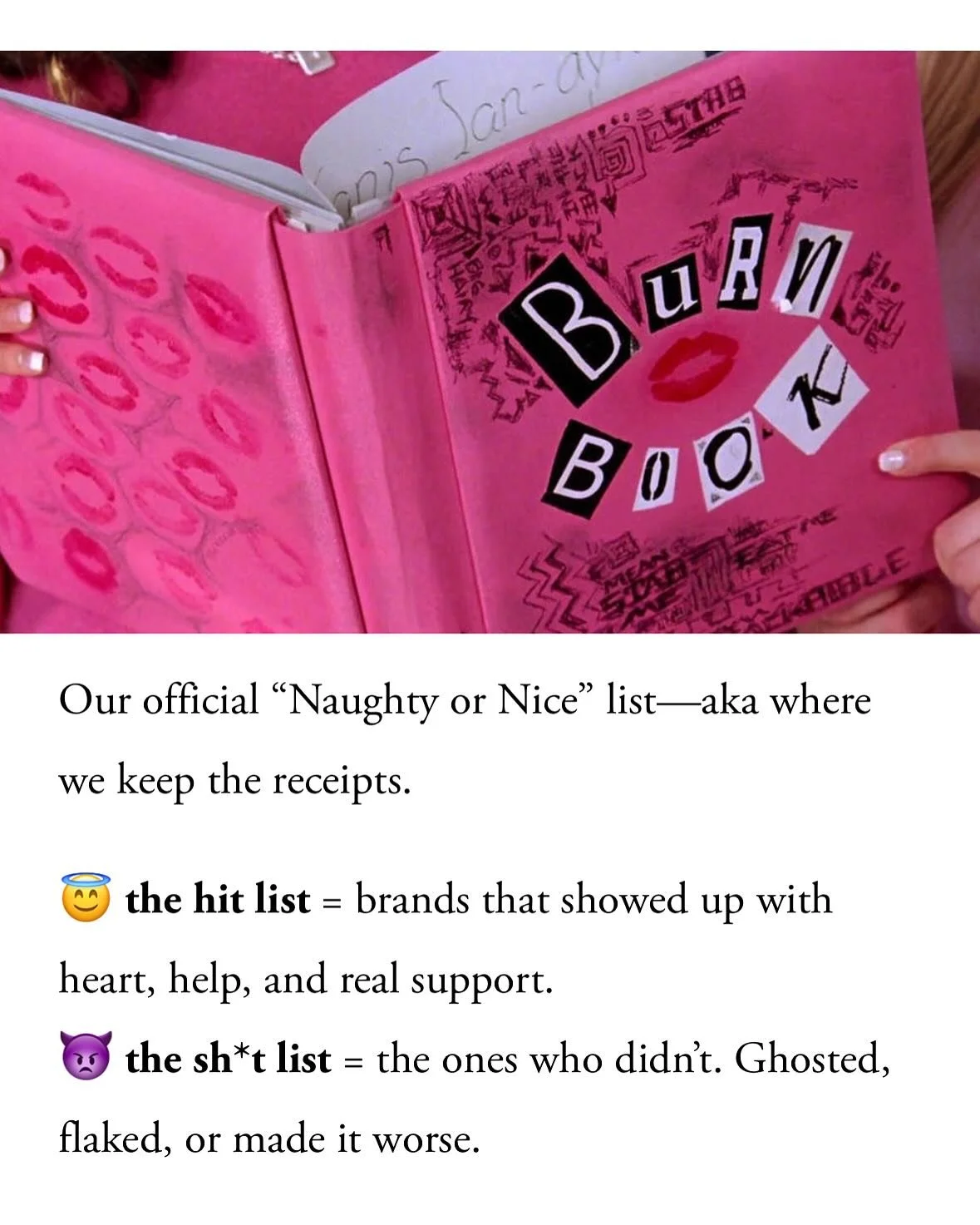The Hit List 🔥&hellip; and The Sh*t List 💩 
The ultimate Naughty &amp; Nice list by The Palisades Mom.

These roundup of recs and boycott cheat sheet come straight from the Palisades moms hive mind (aka receipts, verified). 💌

This is a living doc