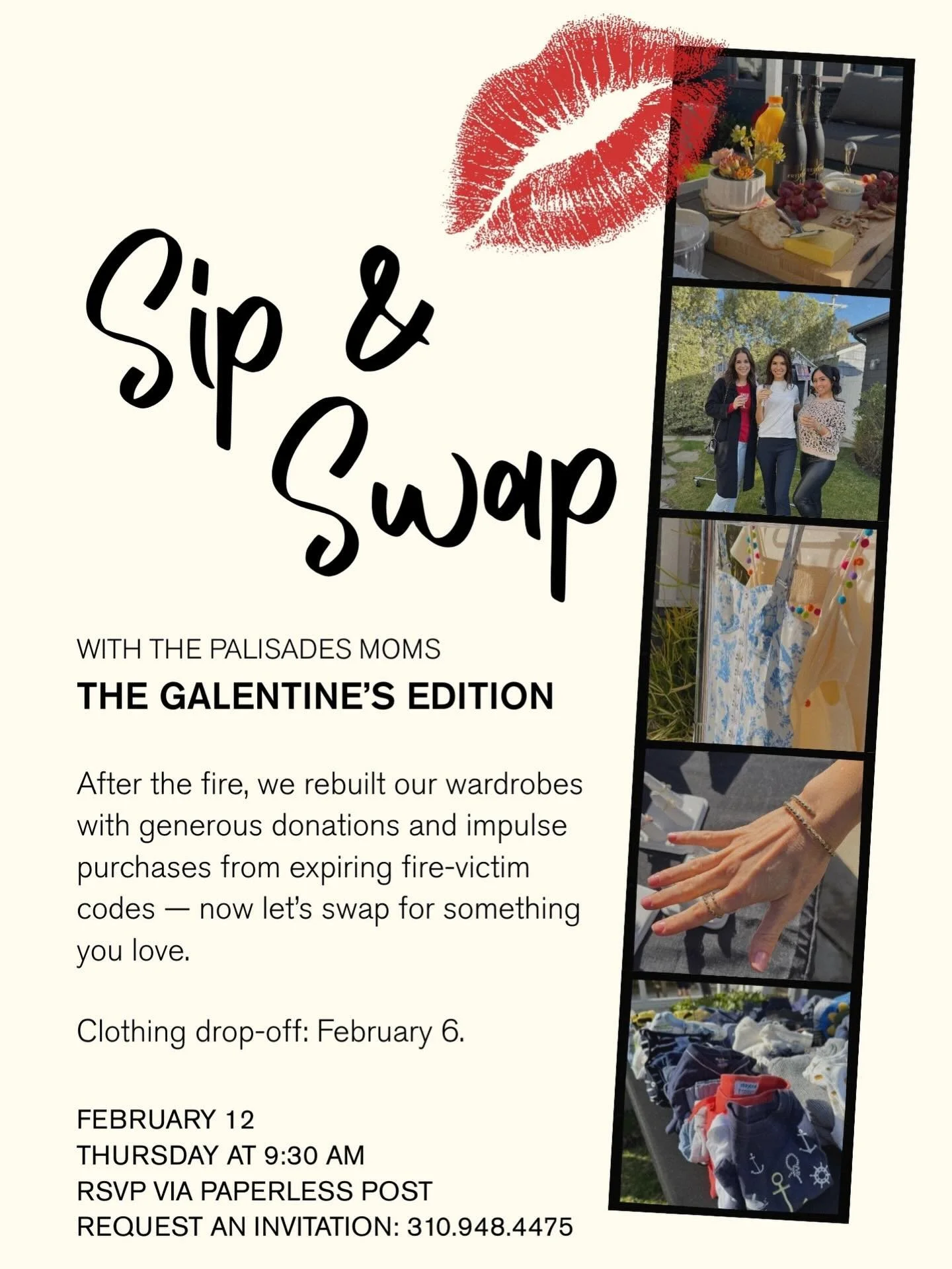 Sip &amp; Swap 💋 The Galentine&rsquo;s Edition 

After the fire, many of us rebuilt our wardrobes quickly &mdash; thanks to generous donations, community love 🤍, and yes&hellip; a few impulse buys made during a chaotic moment 😅

Sip &amp; Swap is 