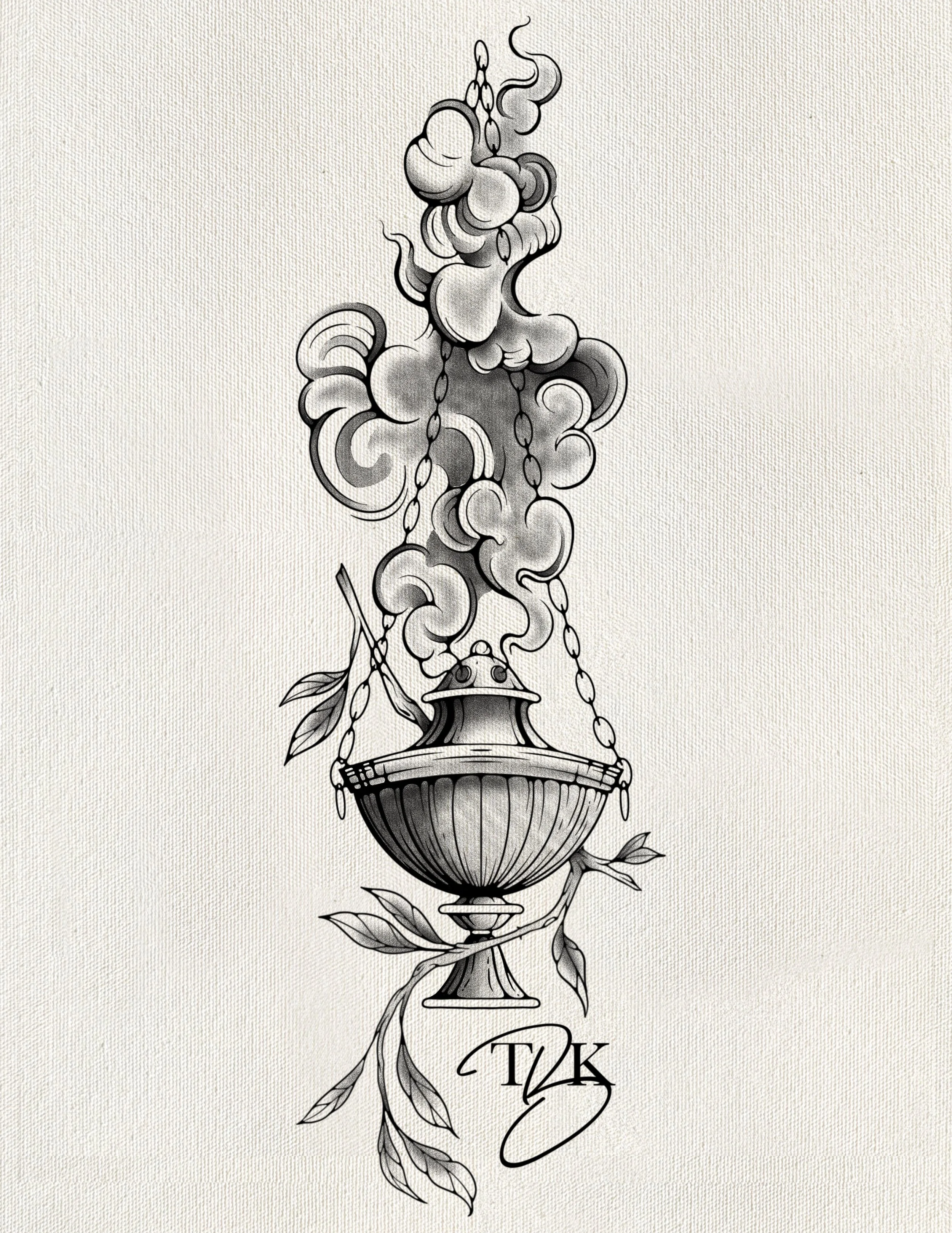 Incense Burning (Black & Grey)
