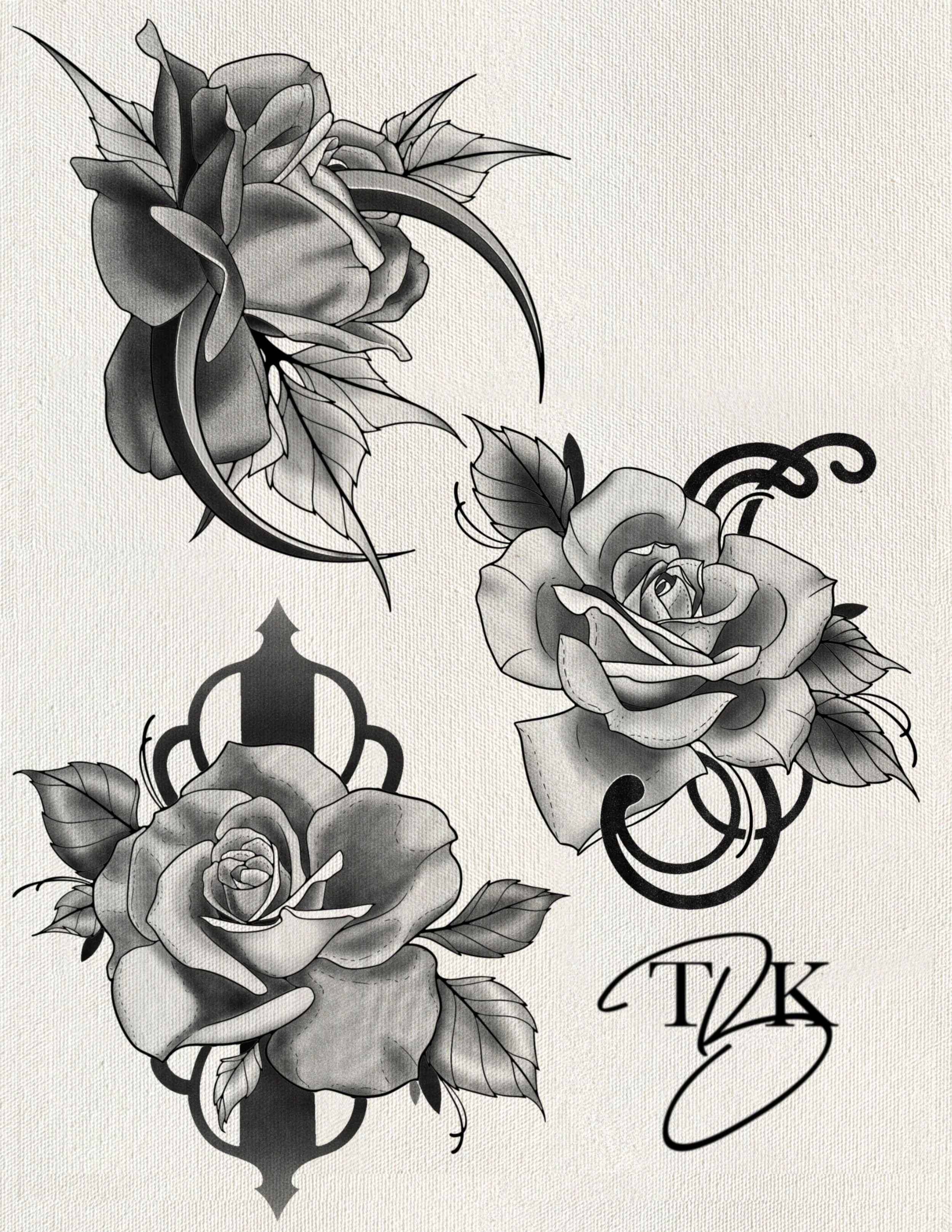 Roses, Roses, Roses (Black & Grey)