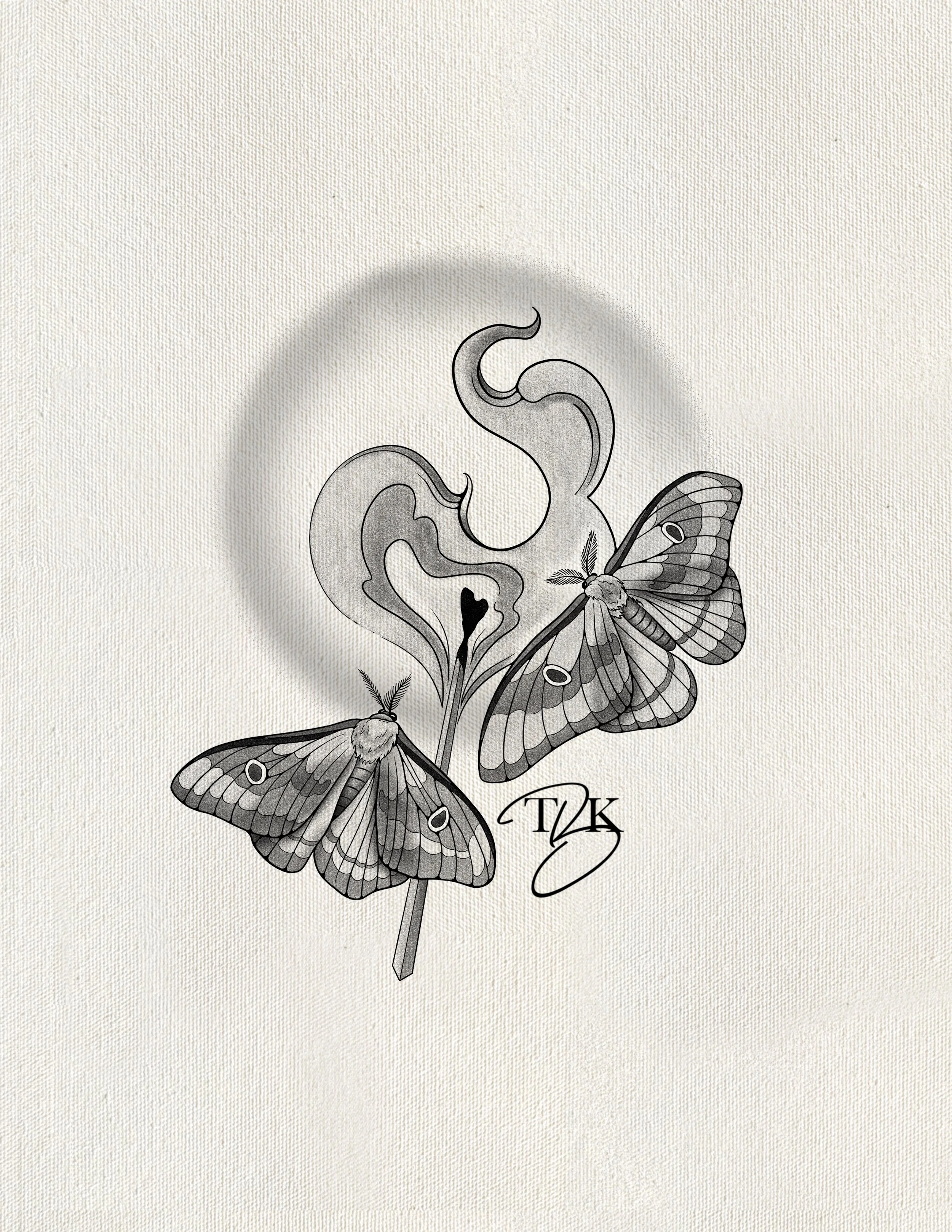Like A Moth (Black & Grey)