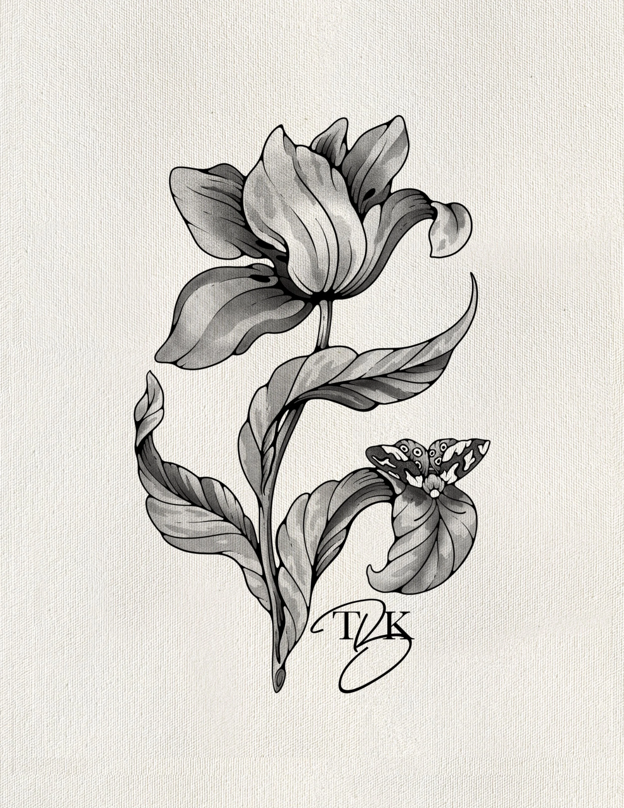 Windy Tulip (Black & Grey)