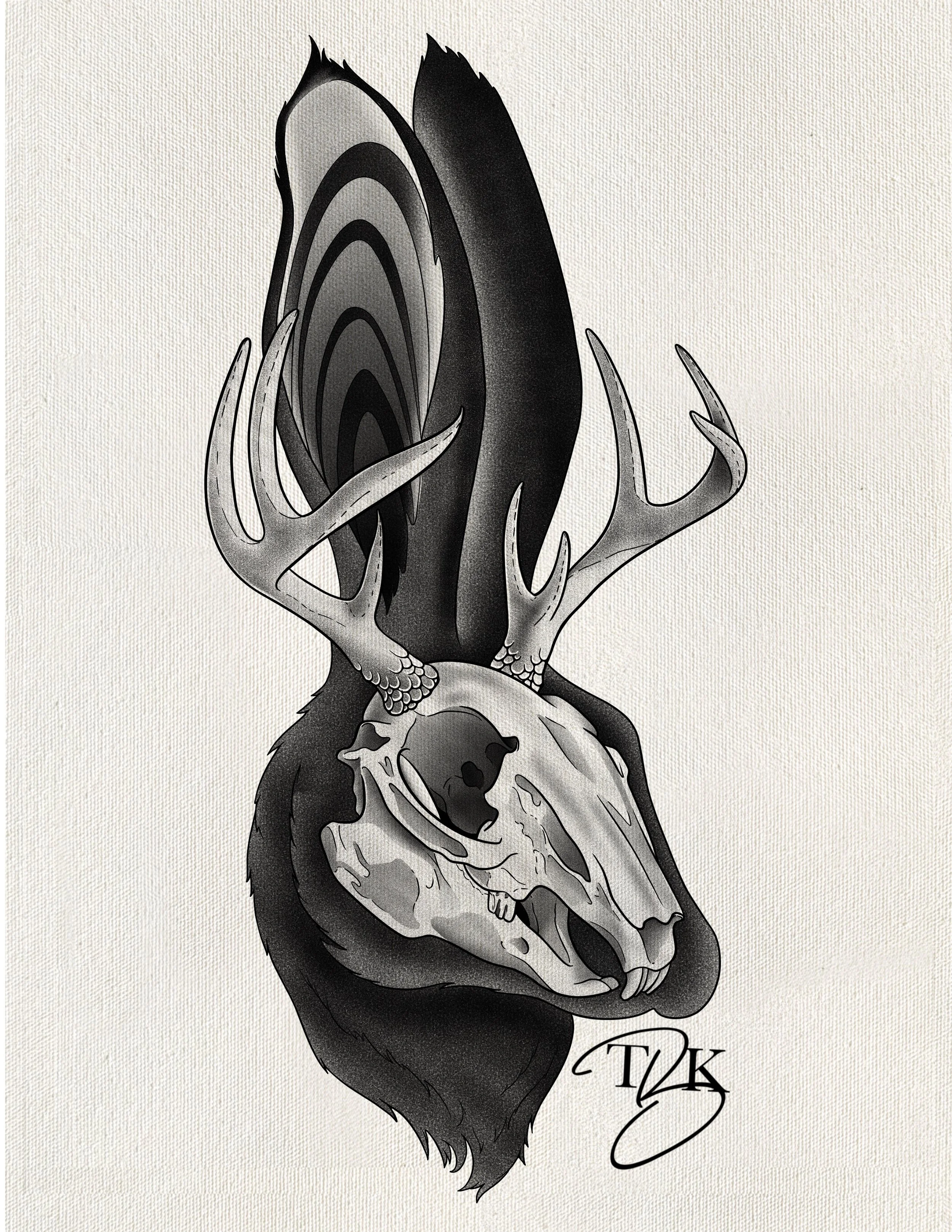 Jackalope (Black & Grey)