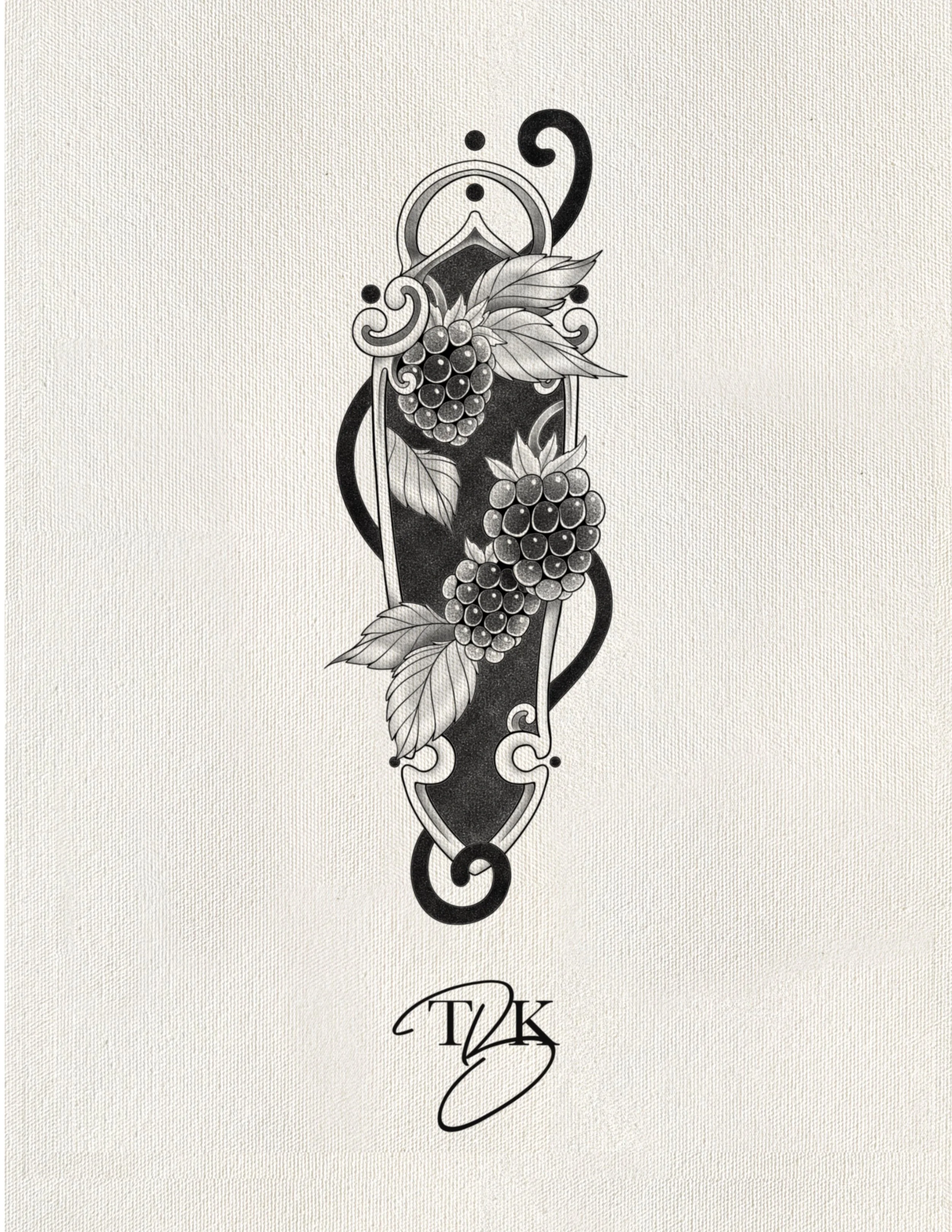 Raspberries (Black & Grey)