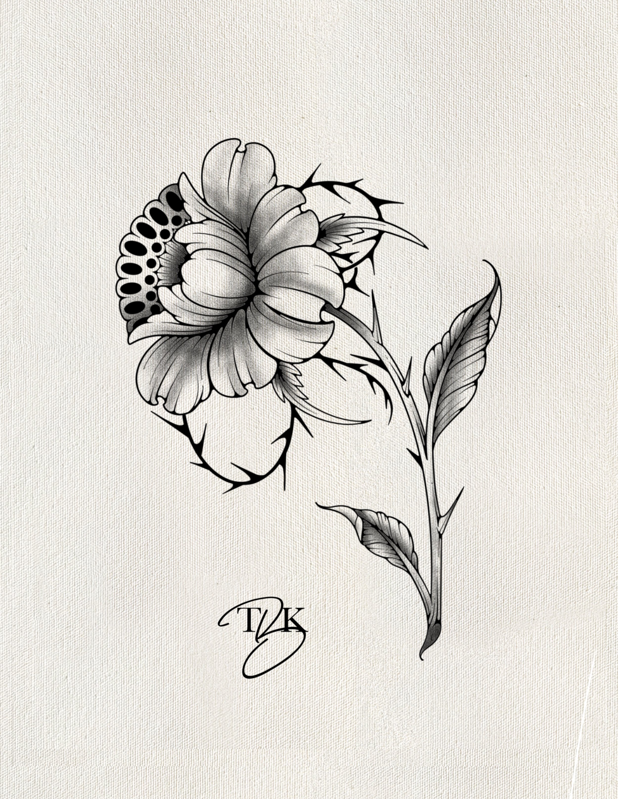Fleur (Black & Grey)