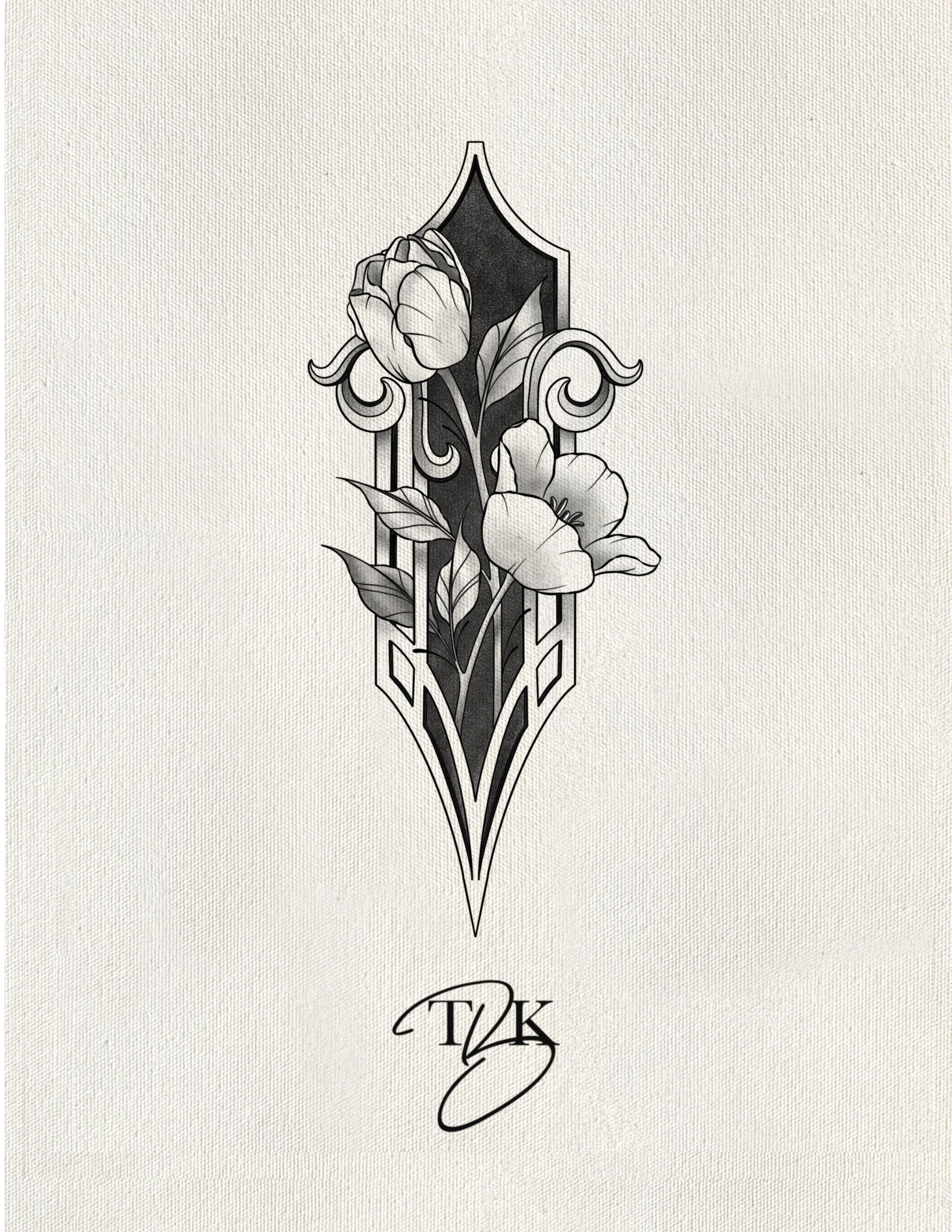 Tulips (Black & Grey)