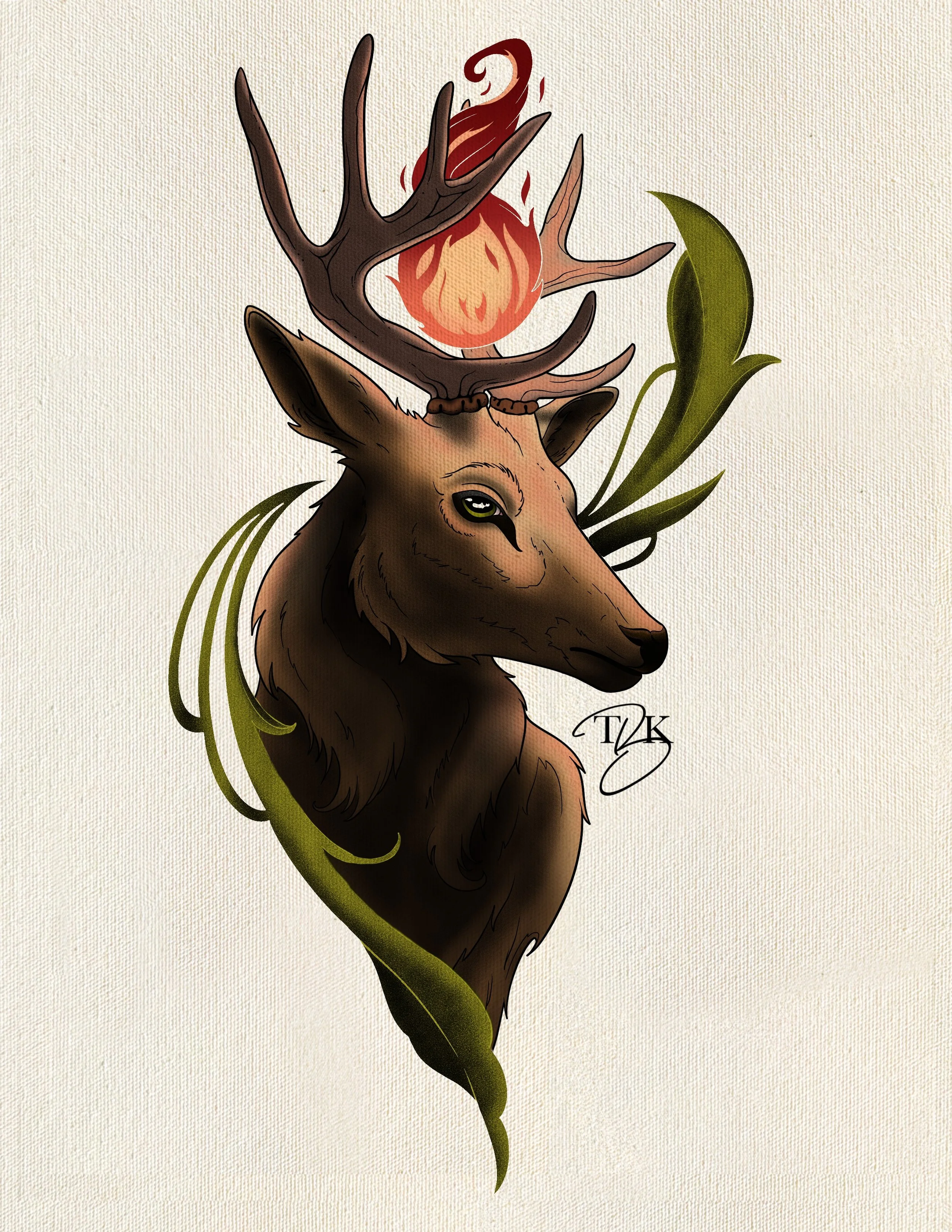 Stag of Flame (Colour)