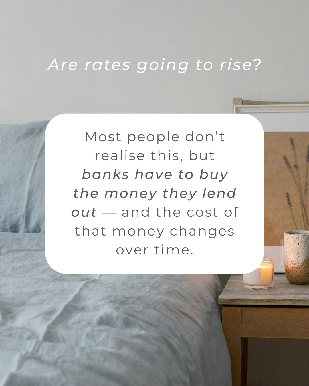 🔣What are the early signs that rates could be on the rise?

This isn&rsquo;t personal advice &mdash; just general insight into how fixed rates are priced.
If you&rsquo;re reviewing your loan, always speak with a qualified professional who can look a