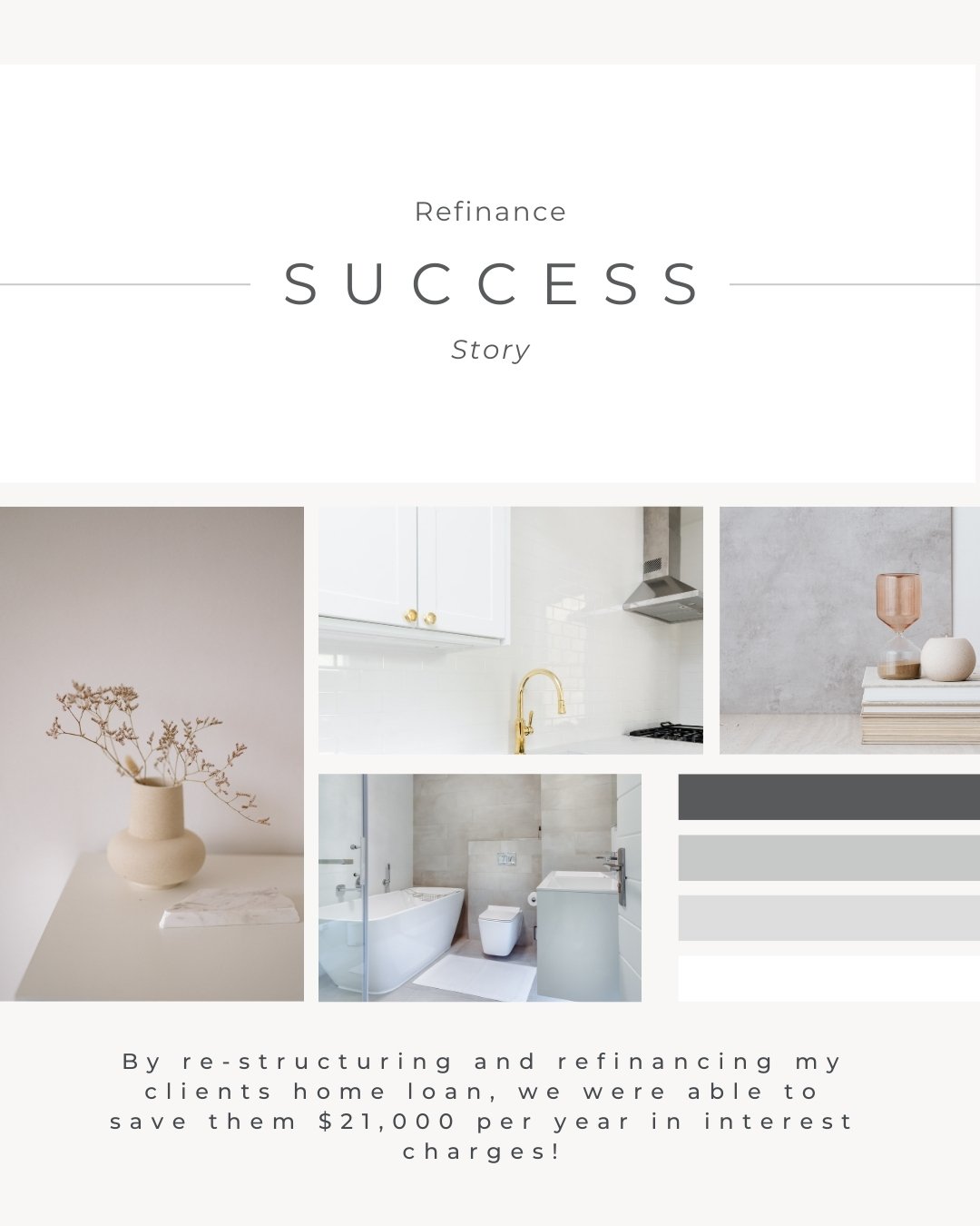 What would you do with an extra $21,000 each year?

That&rsquo;s the result of a well‑timed refinance and a better loan structure, and that's how much money we've just put back into my client&rsquo;s pocket &mdash; not their bank's. 

Would you like 