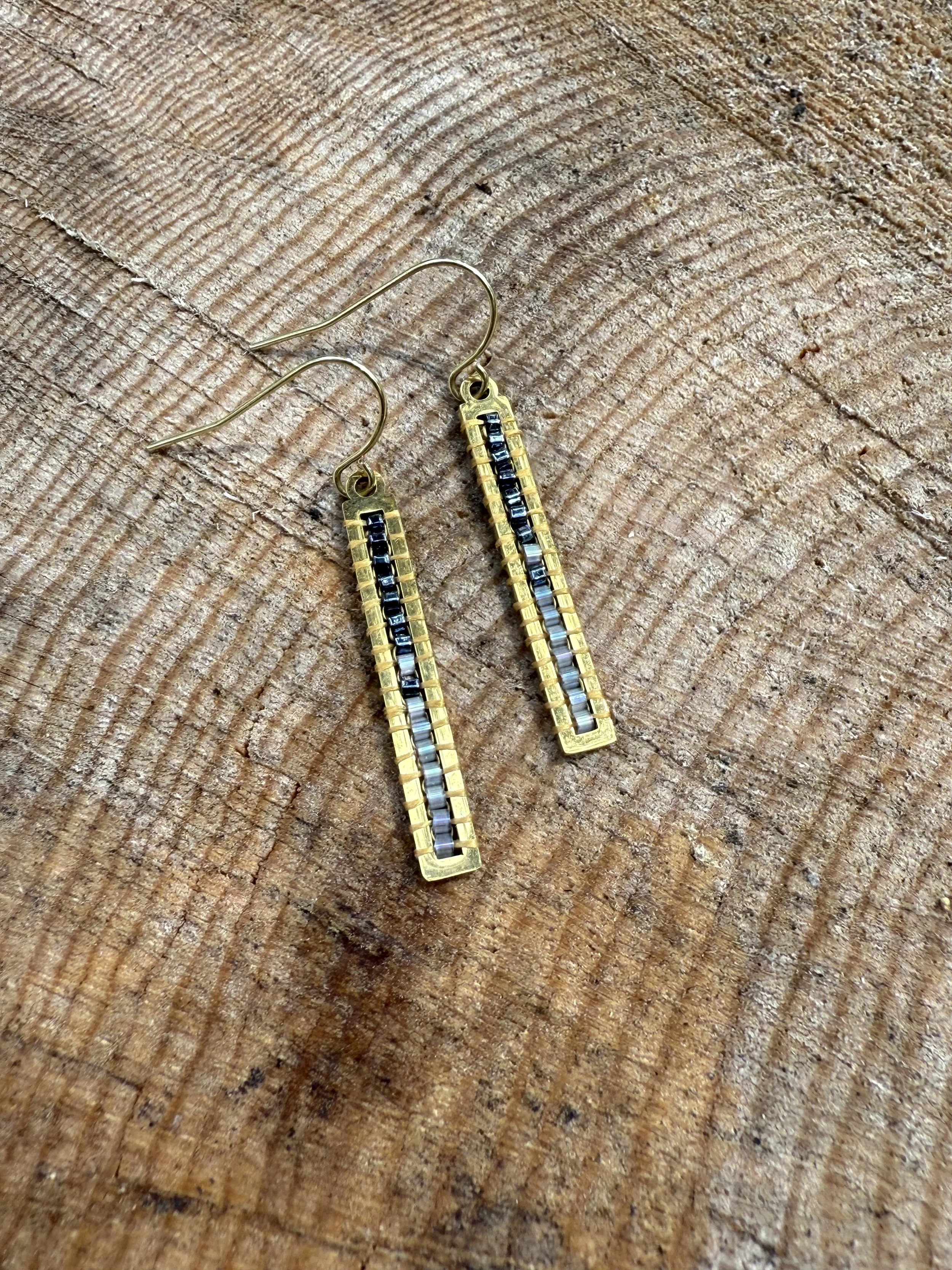 Small Gold Bar Earrings