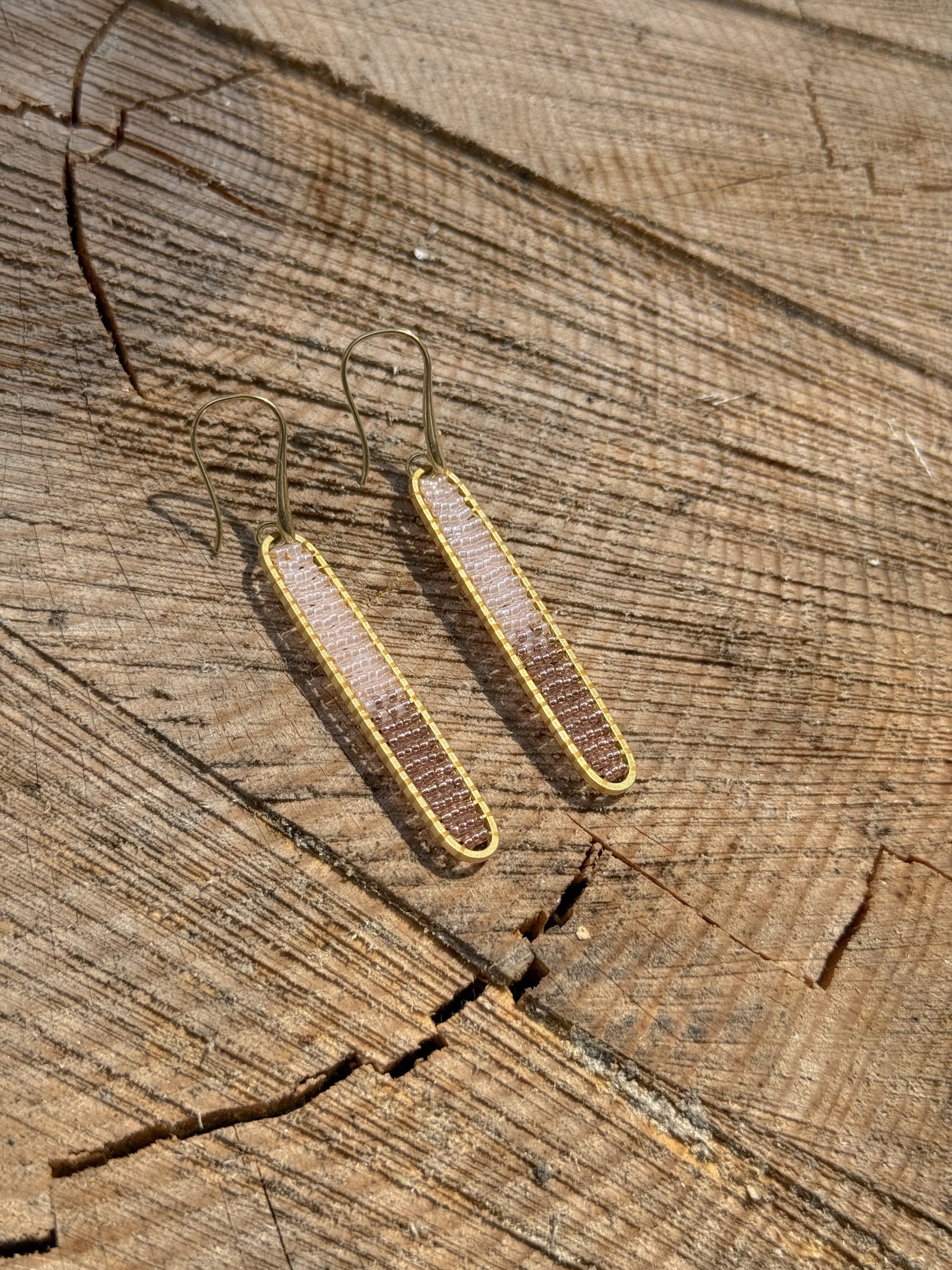 Pink Ombré Oval Earrings