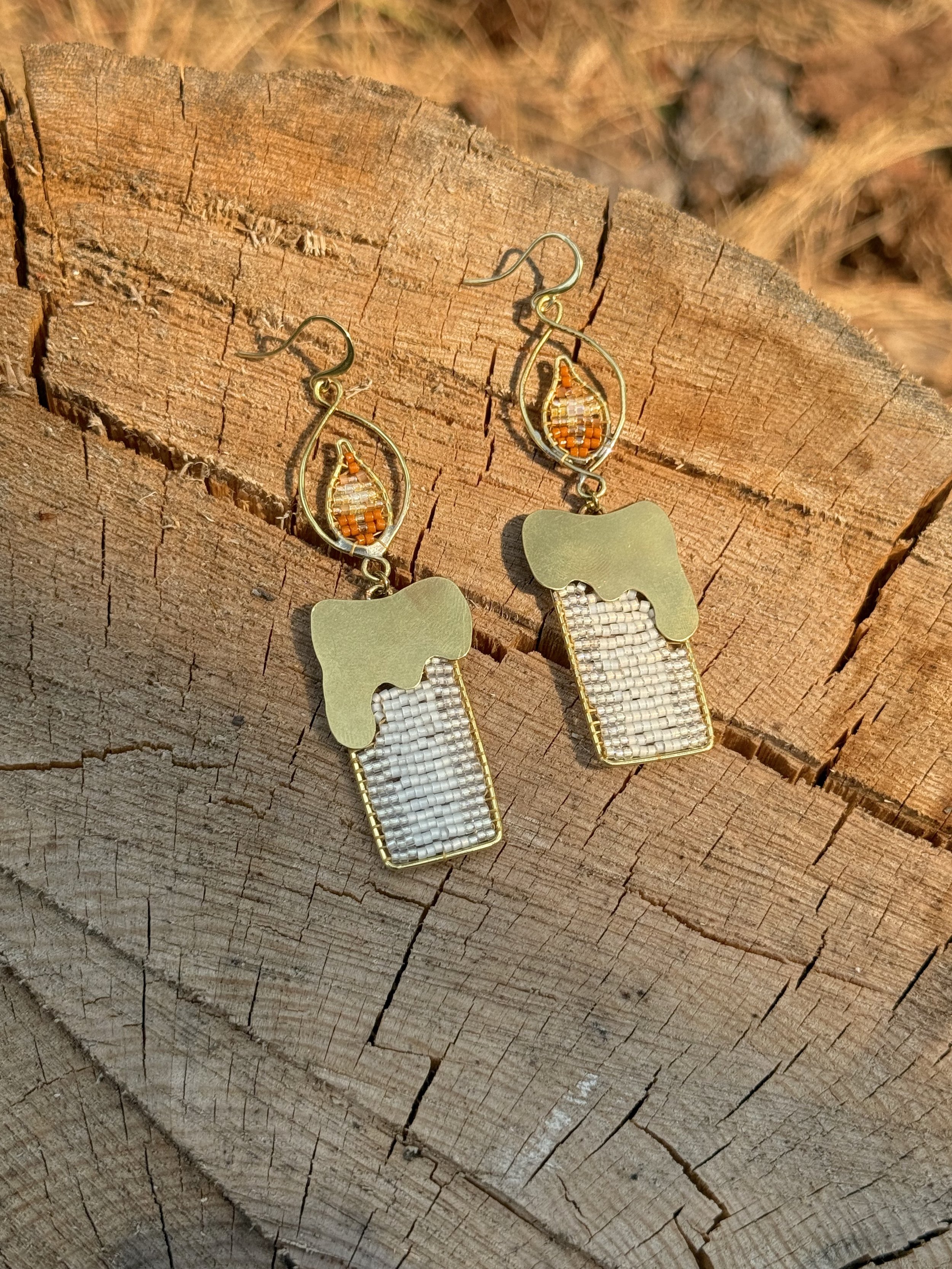 Brass Candle Earrings