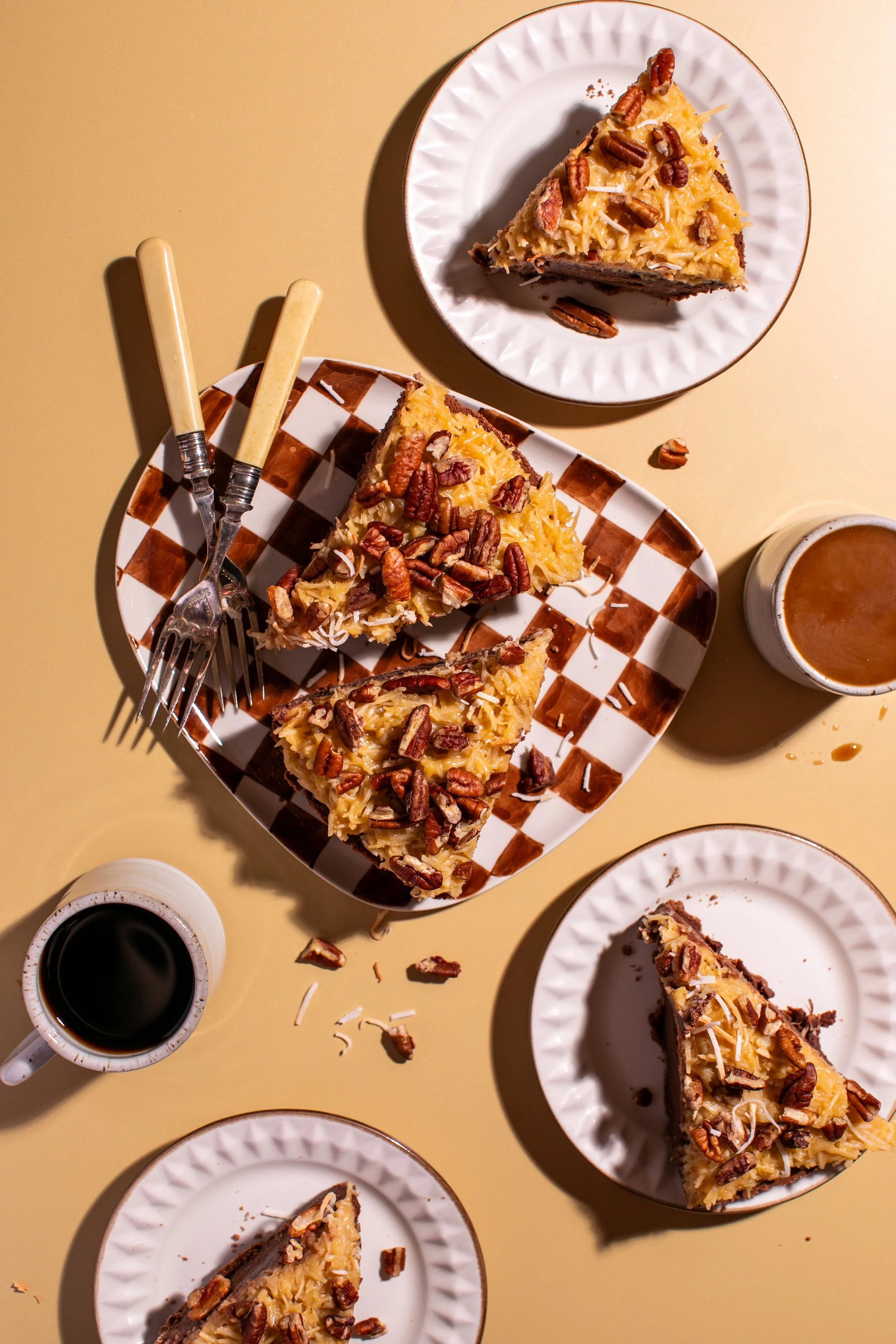 messy plated pecan pie bakery photographer seattle food photography