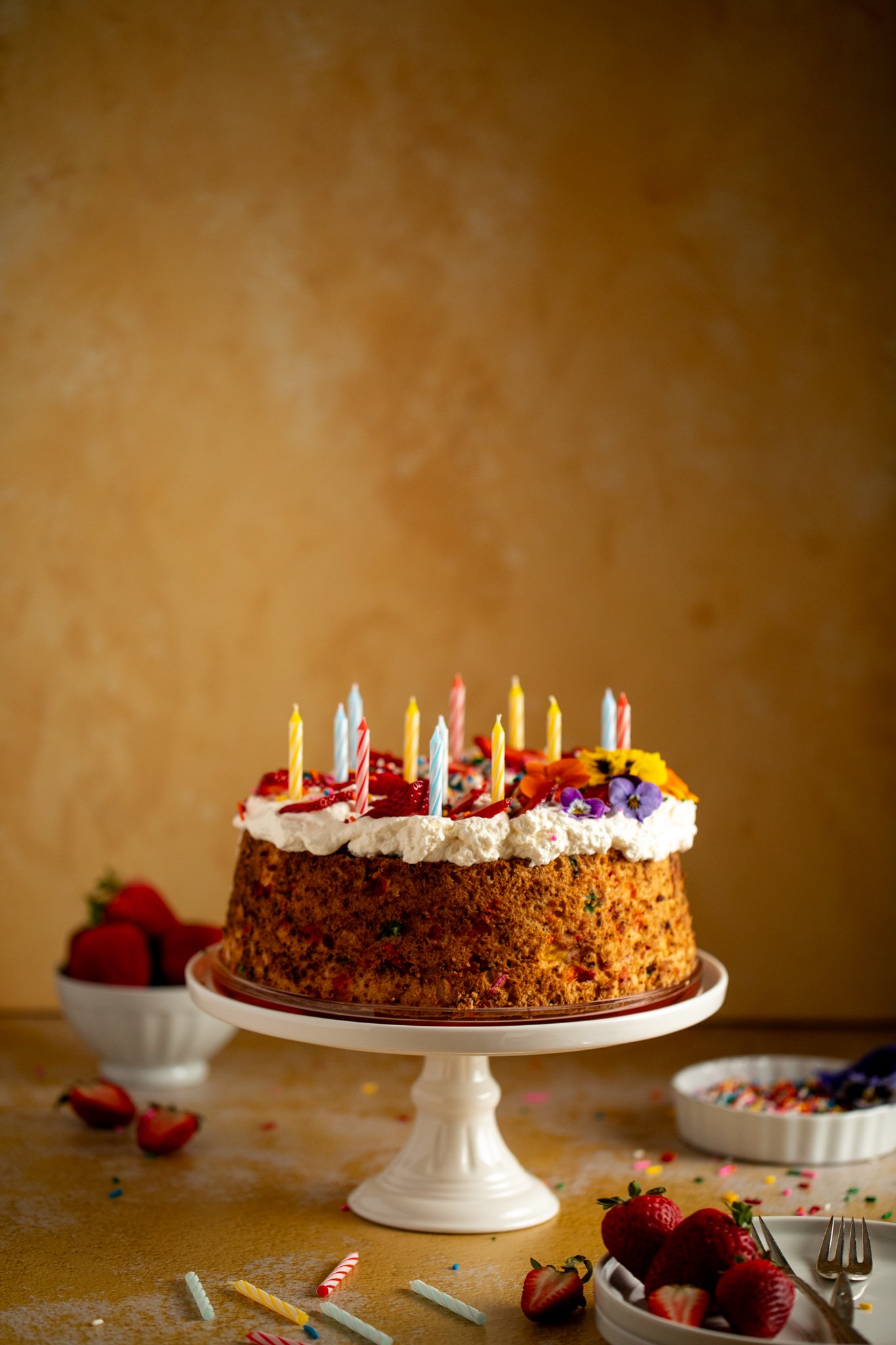 evening birthday party angel food cake awaits seattle cake photographer
