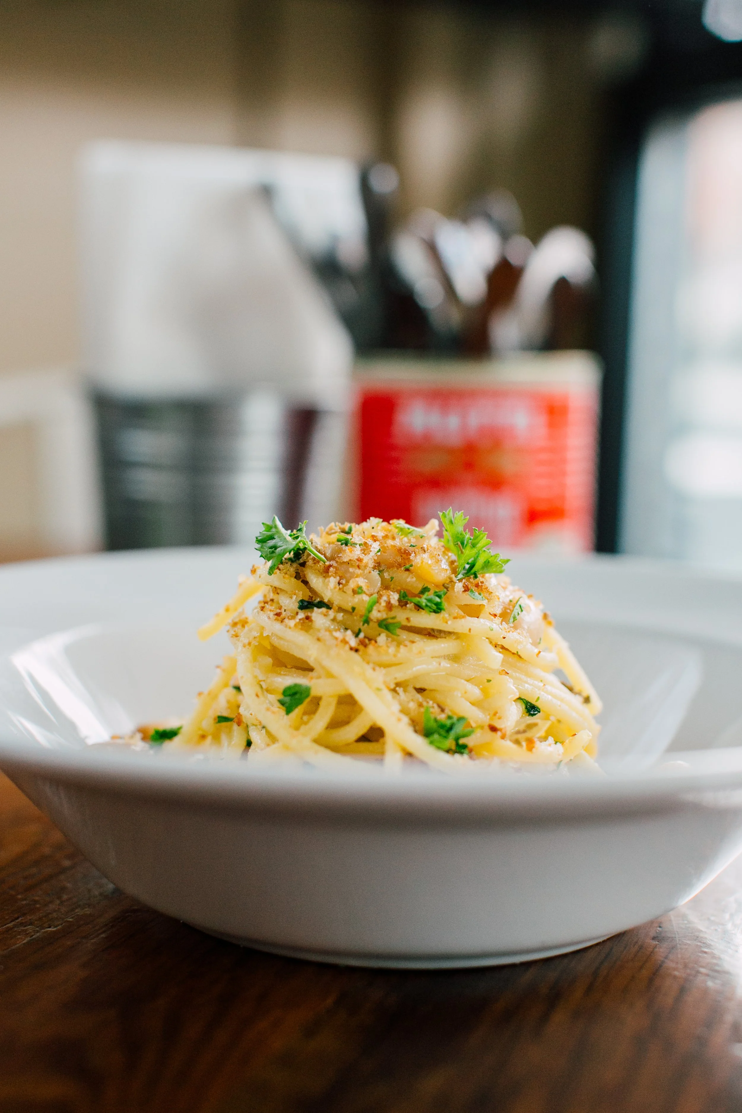 fresh pasta piled high local pasta restaurant seattle restaurant photographer