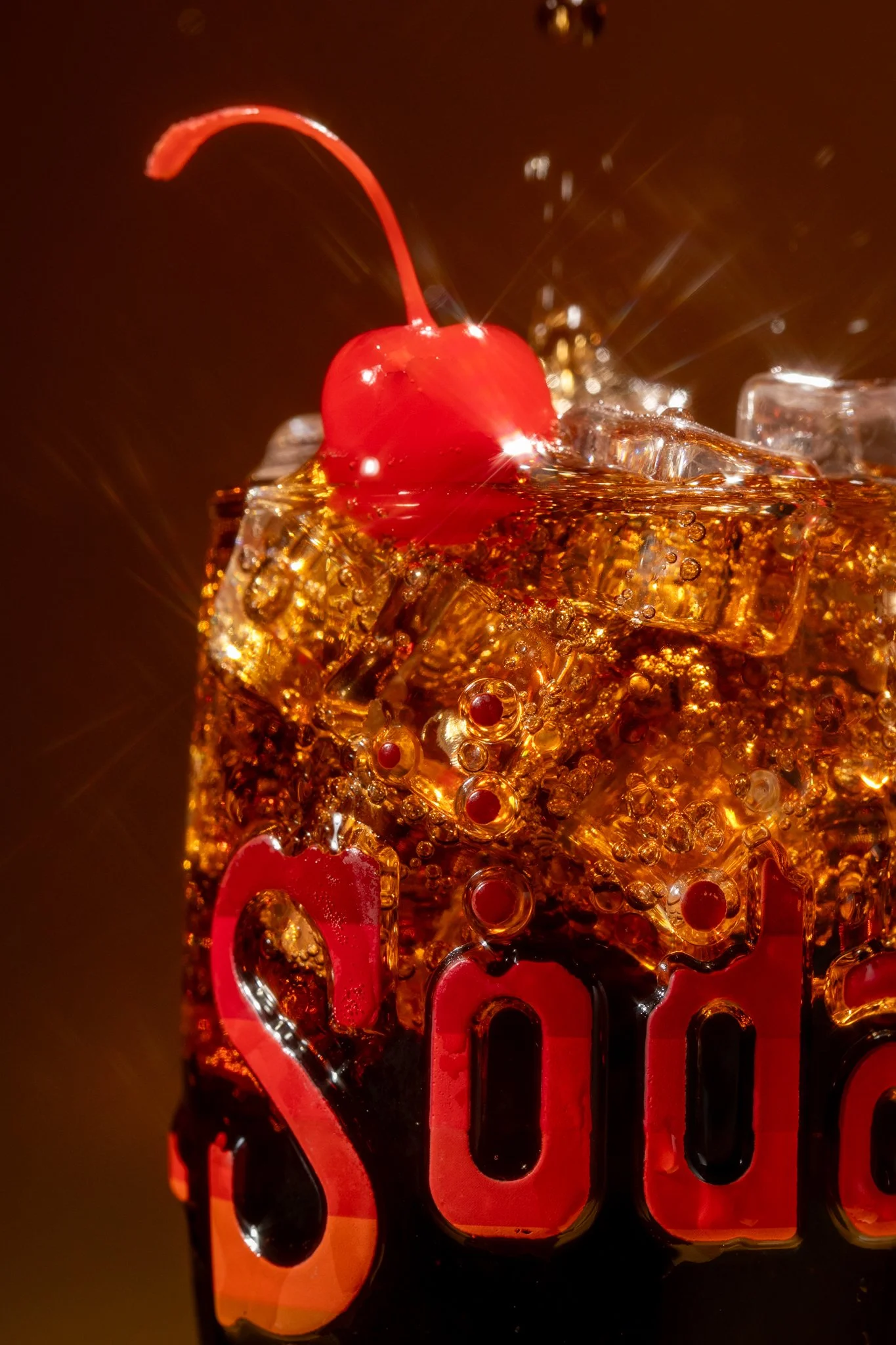 cherry pepsi soda glass fizzy sparkling light drink beverage photography
