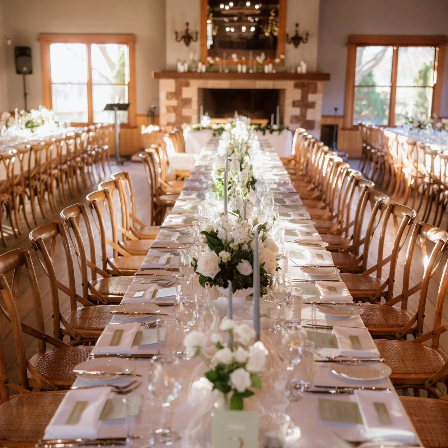 Sunlight peeking through on Kristine & Brad's wedding setup.. 🤍
.
.
.
#weddingstyling #receptionflowers #tablearrangement #wedding #bowralwedding #centennialvineyards #southernhighlandswedding #longtables #candles #budvases #compotearrangement